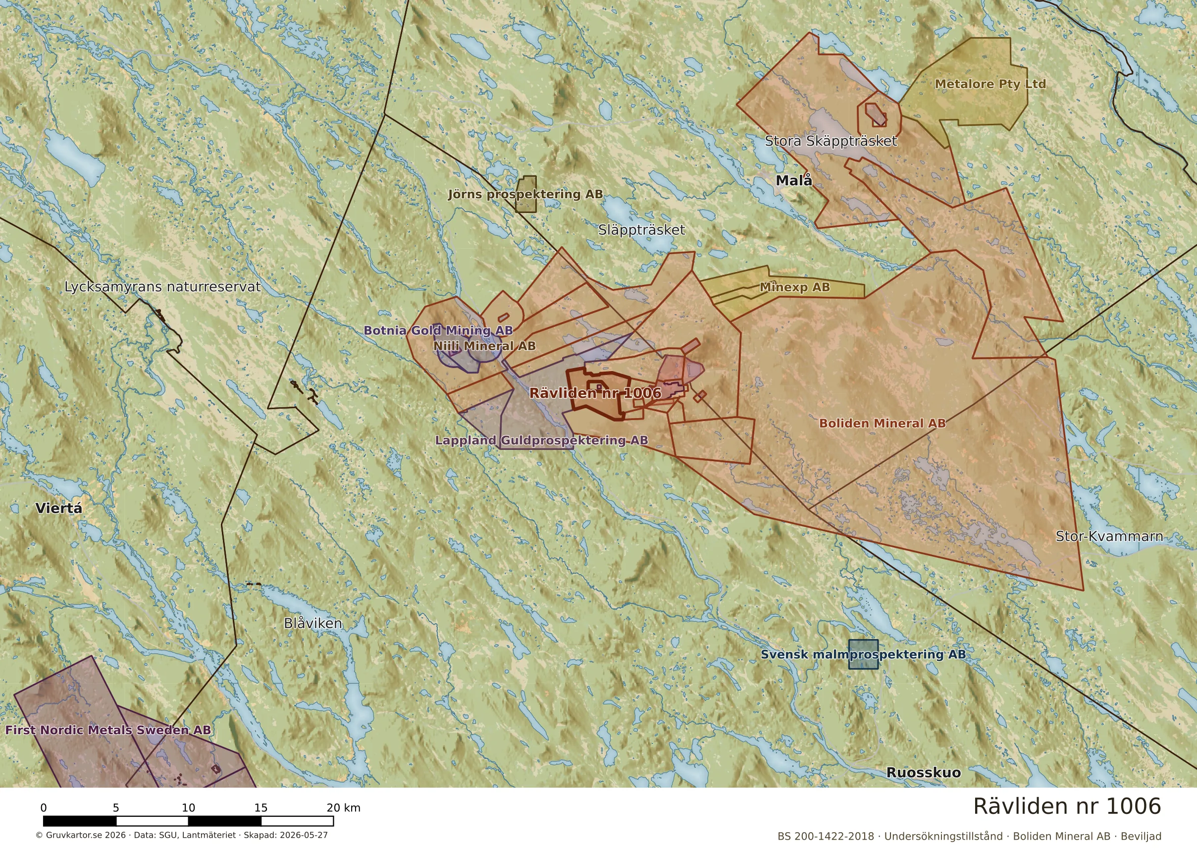 Översiktskarta över Rävliden nr 1006 i sitt landskap