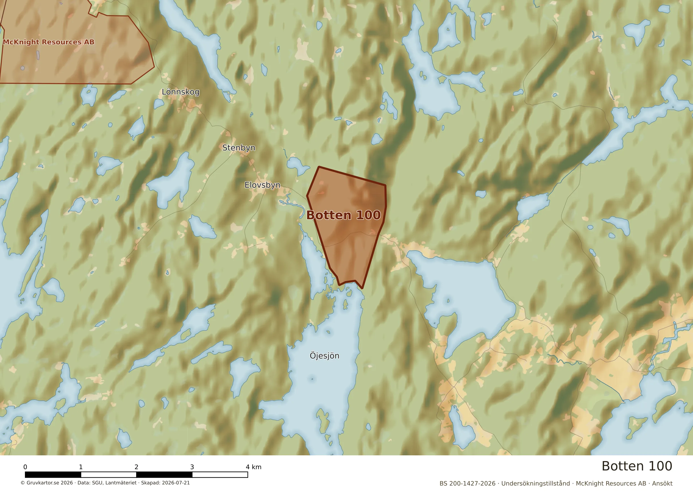 Närkarta över Botten 100