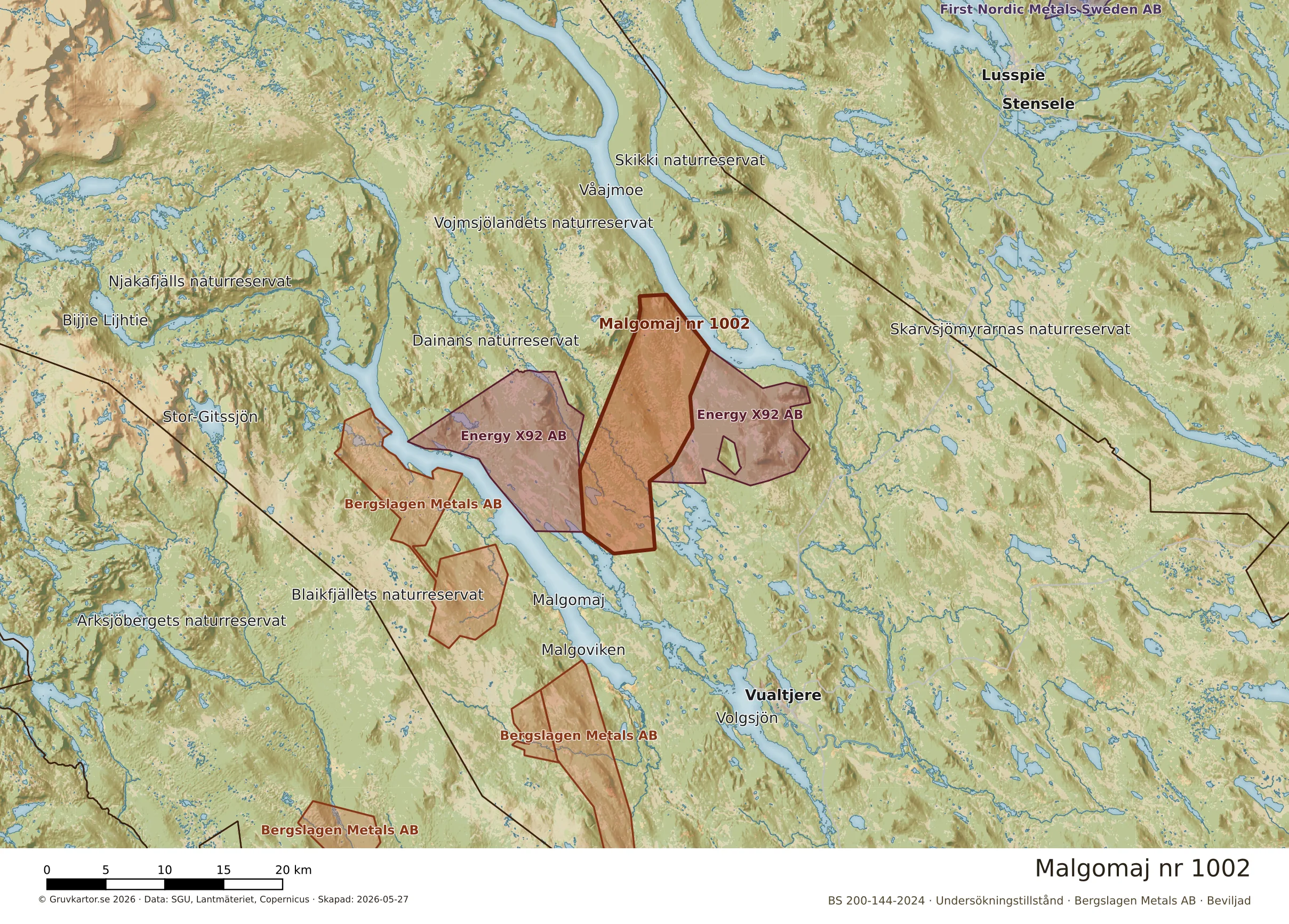 Översiktskarta över Malgomaj nr 1002 i sitt landskap