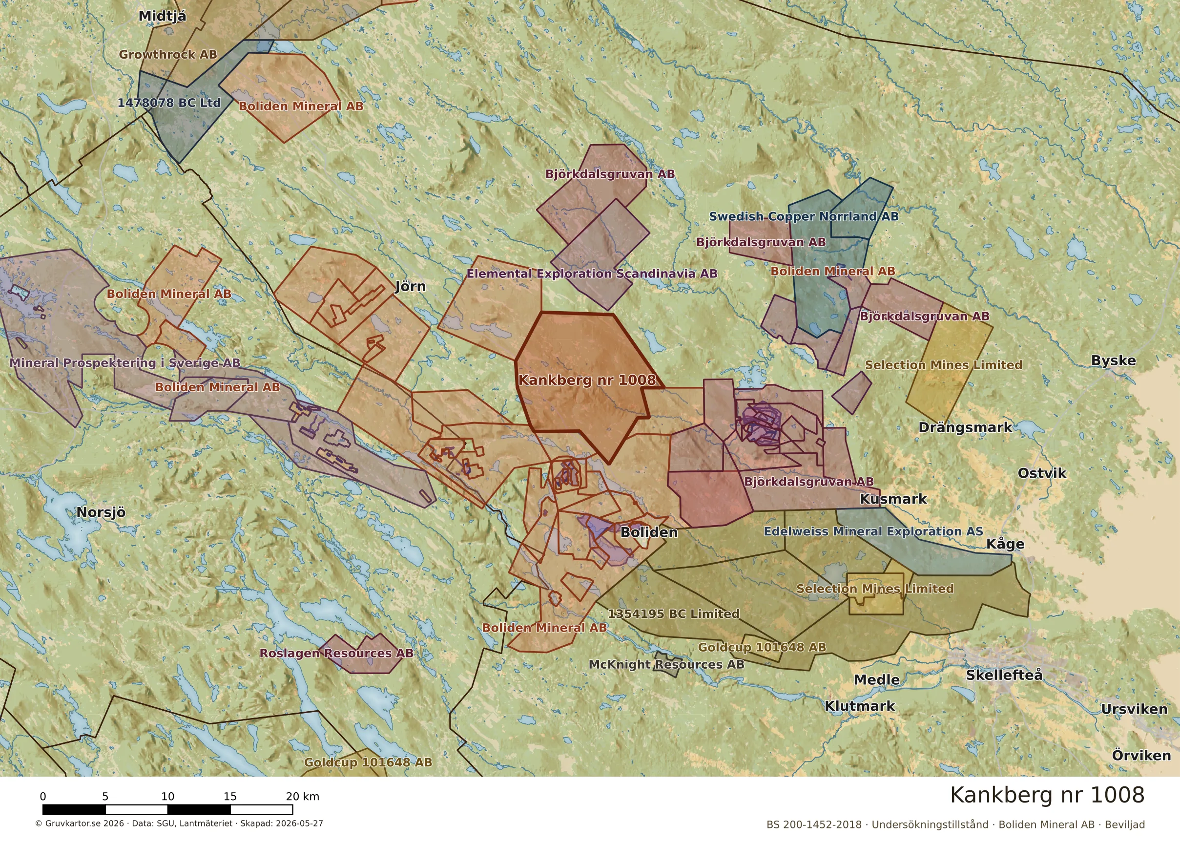 Översiktskarta över Kankberg nr 1008 i sitt landskap