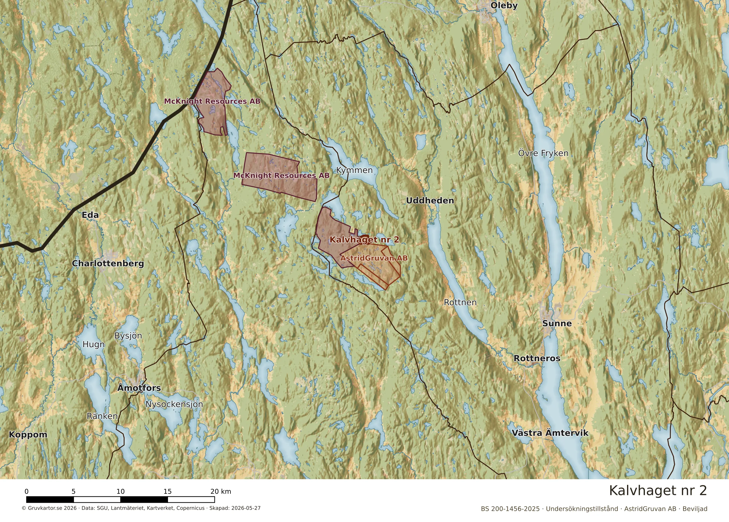 Översiktskarta över Kalvhaget nr 2 i sitt landskap