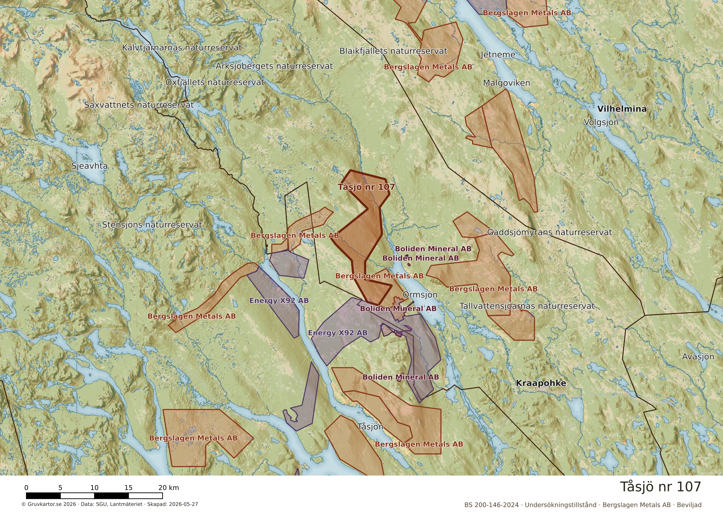 Översiktskarta över Tåsjö nr 107 i sitt landskap