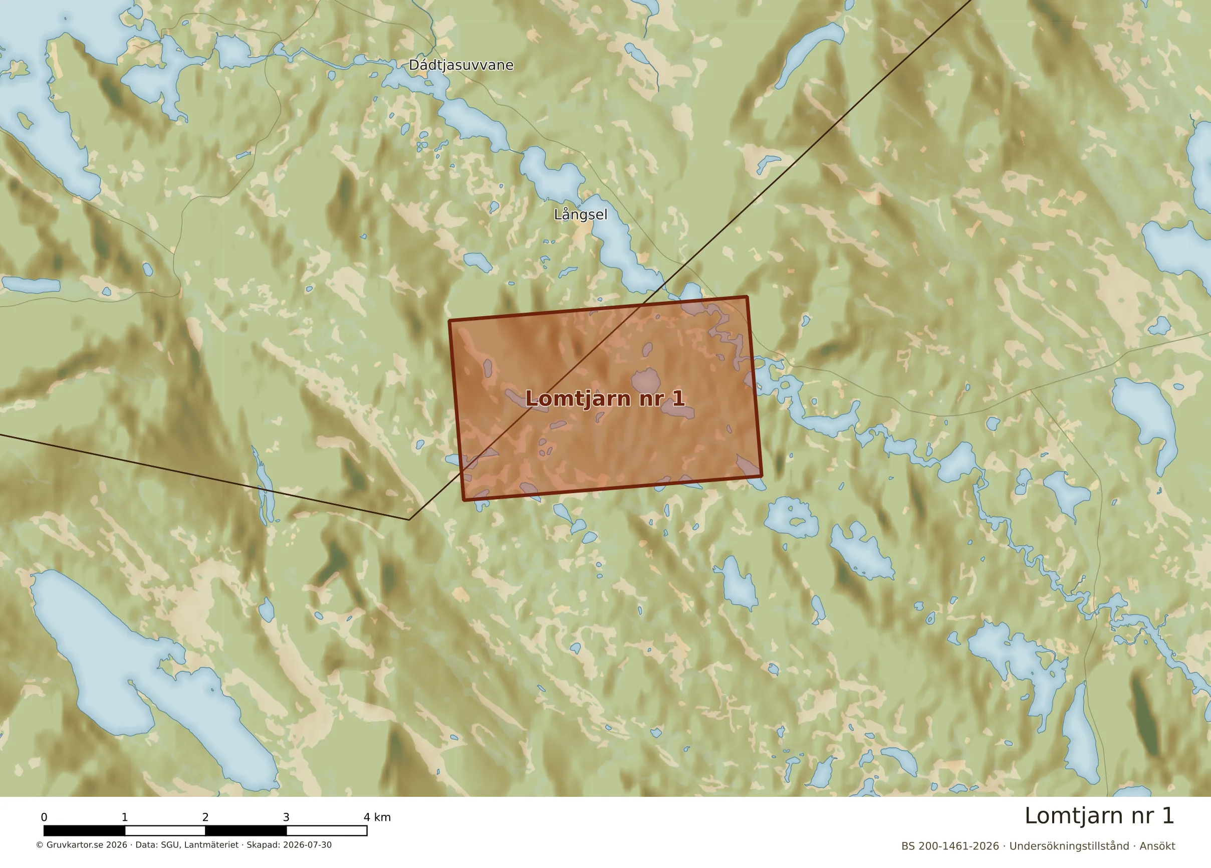 Närkarta över Lomtjarn nr 1