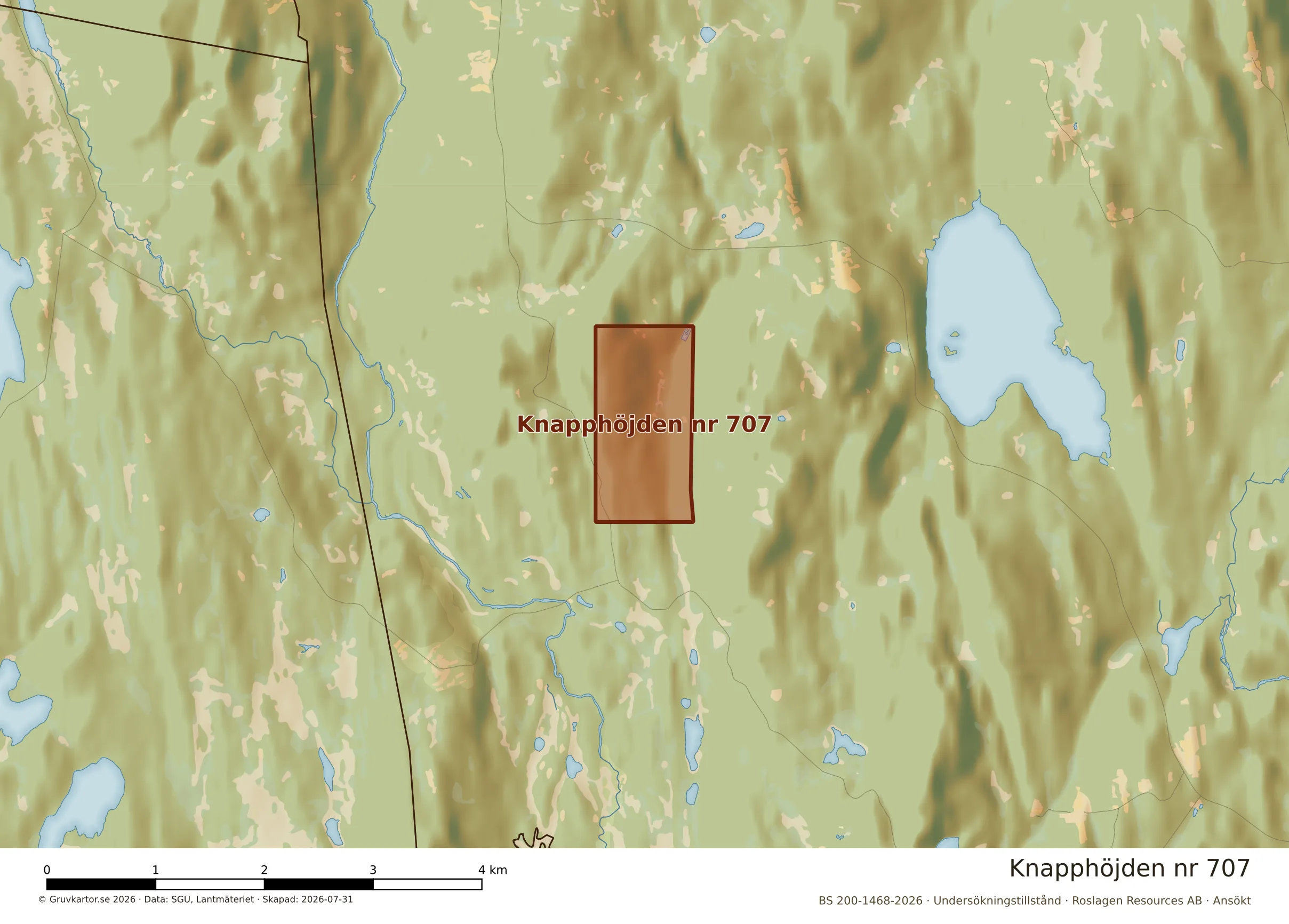 Närkarta över Knapphöjden nr 707