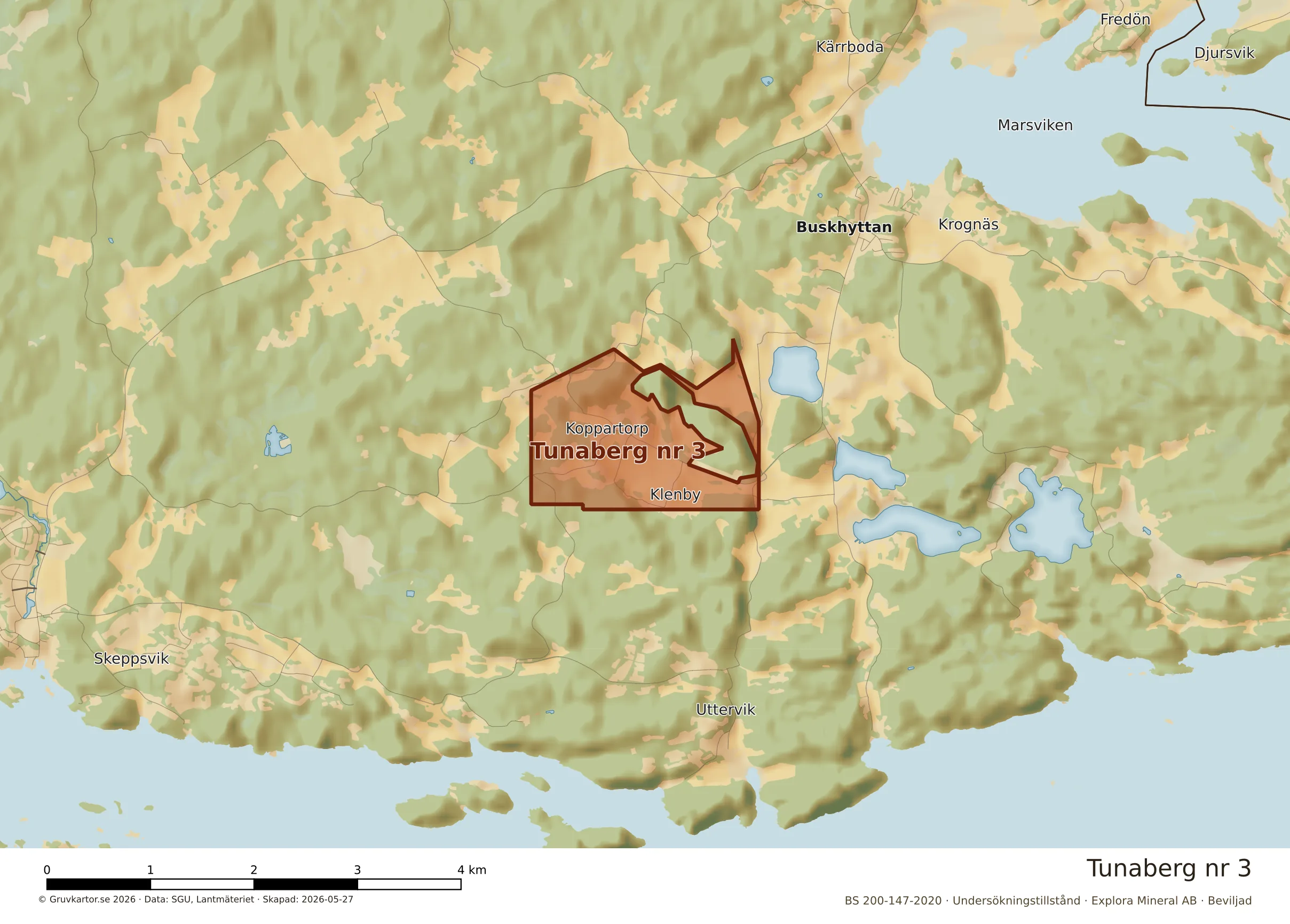 Närkarta över Tunaberg nr 3