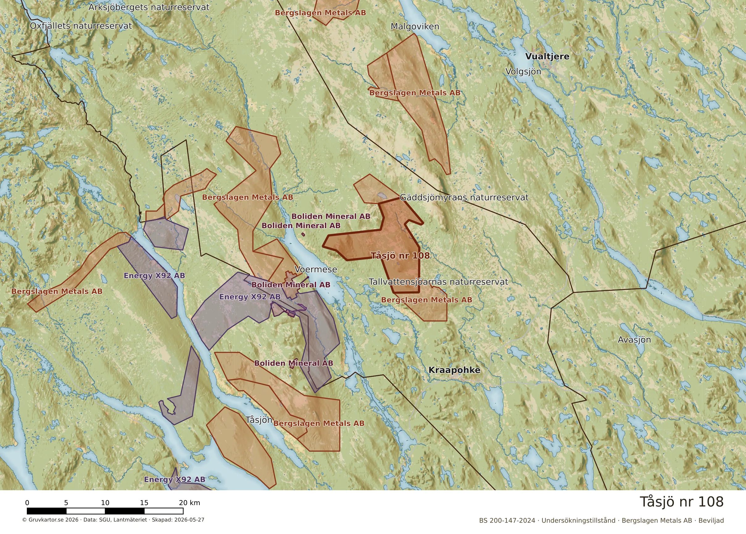 Översiktskarta över Tåsjö nr 108 i sitt landskap
