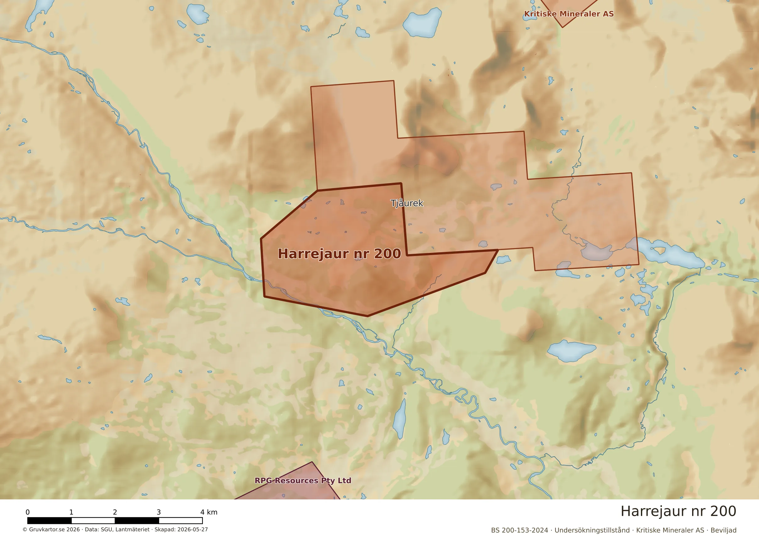 Närkarta över Harrejaur nr 200