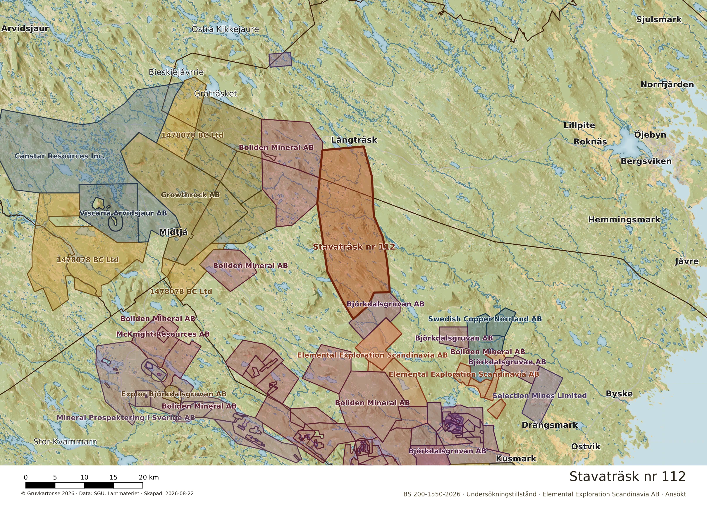 Översiktskarta över Stavaträsk nr 112 i sitt landskap