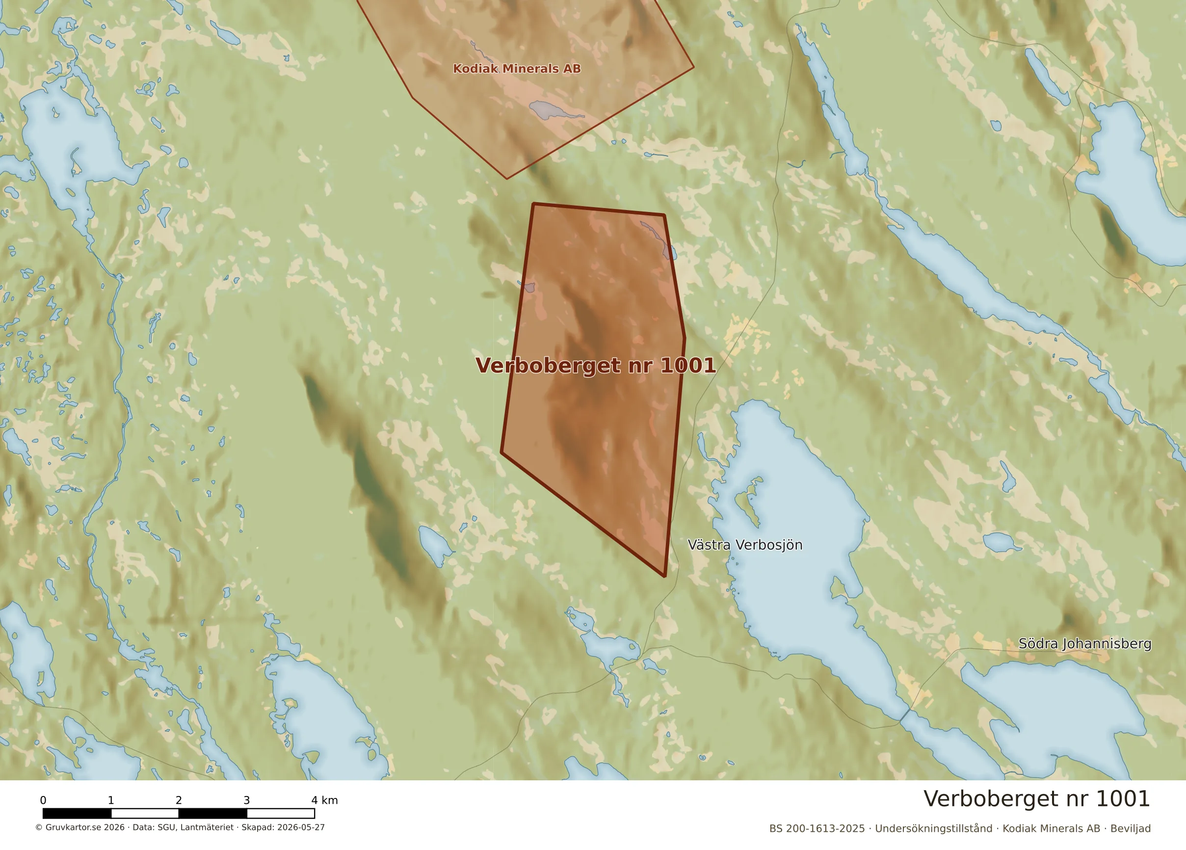 Närkarta över Verboberget nr 1001