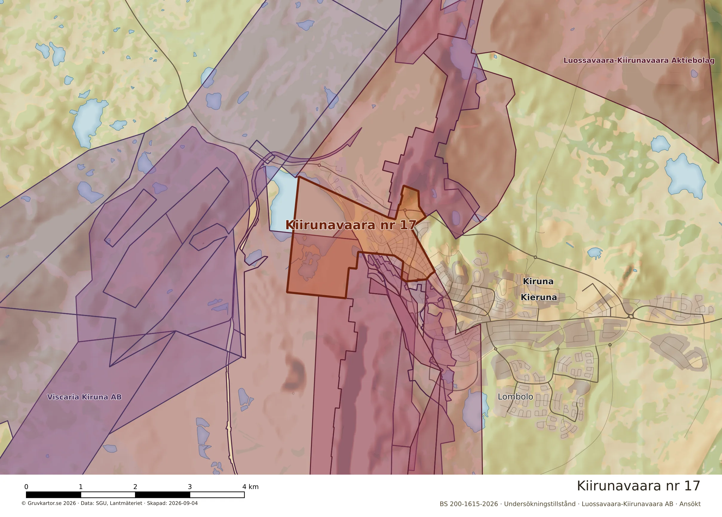 Närkarta över Kiirunavaara nr 17