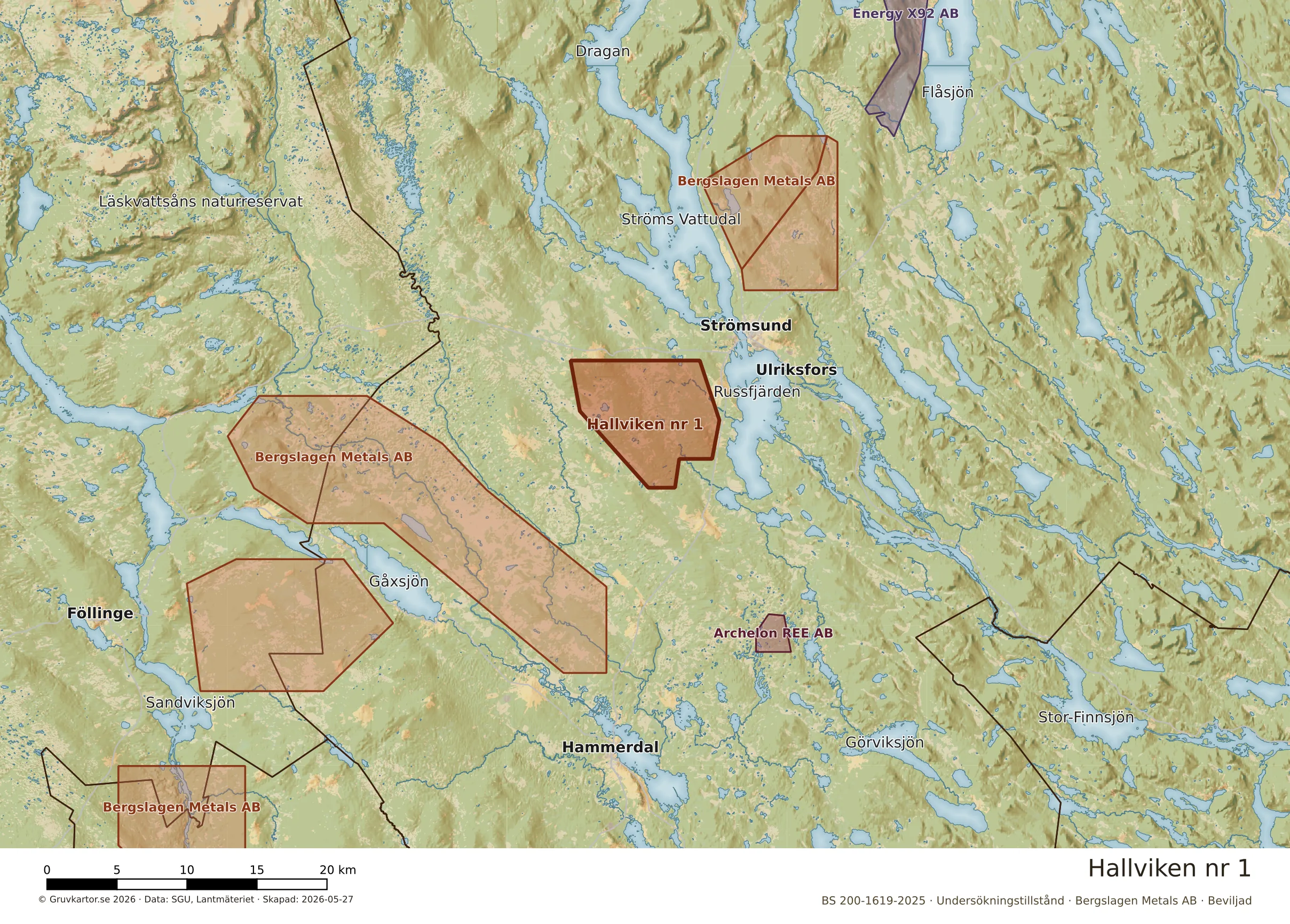 Översiktskarta över Hallviken nr 1 i sitt landskap