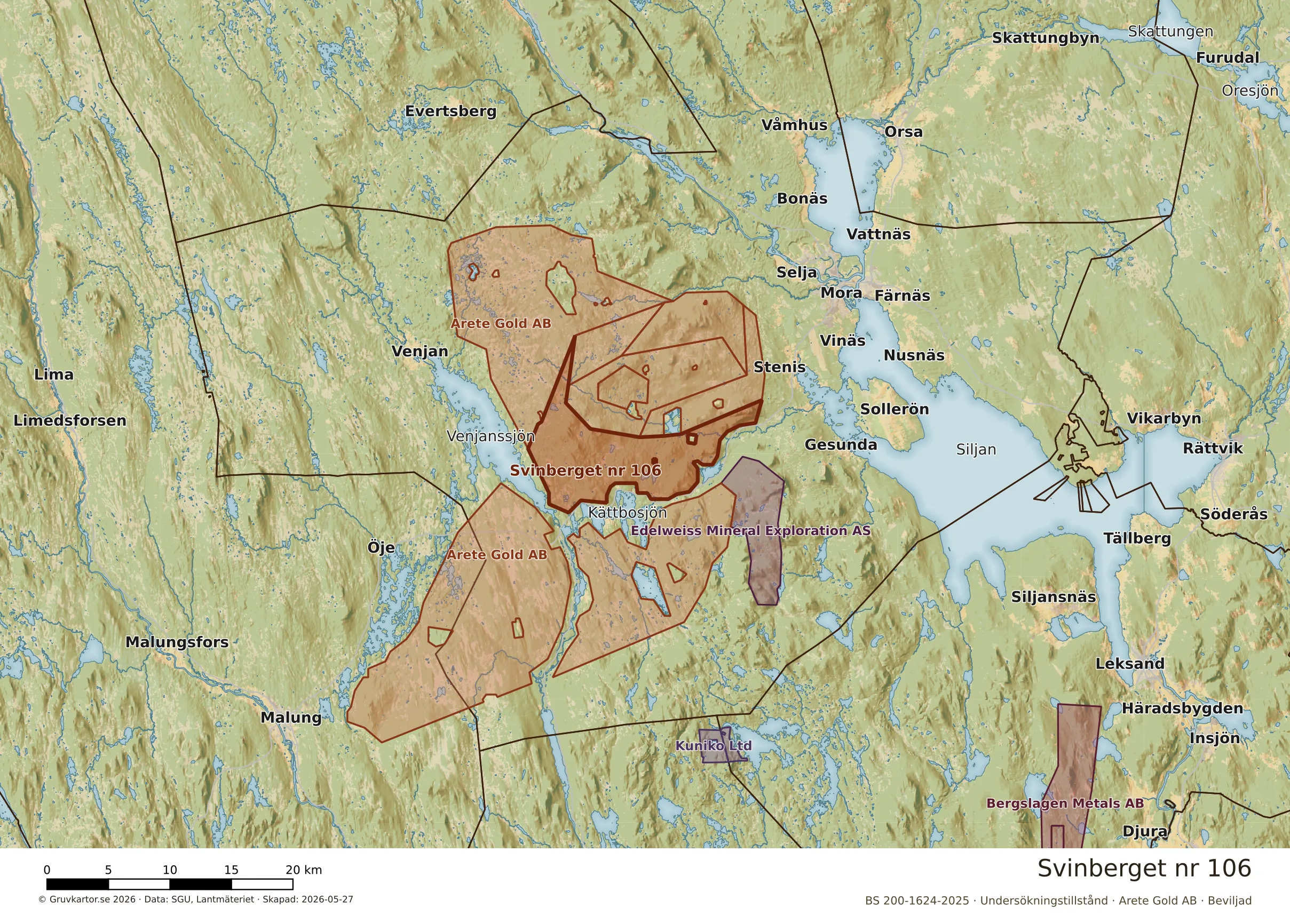 Översiktskarta över Svinberget nr 106 i sitt landskap