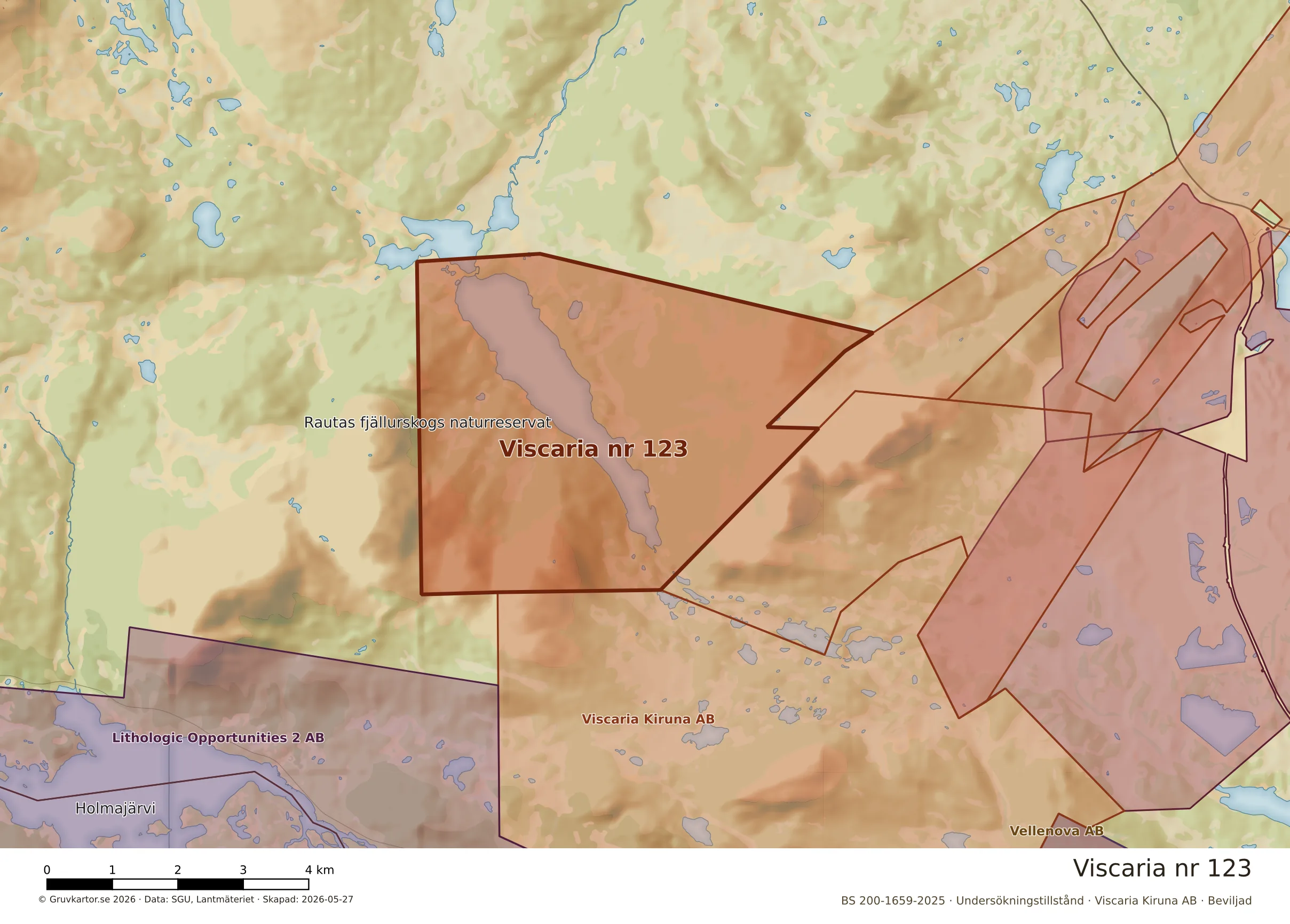 Närkarta över Viscaria nr 123