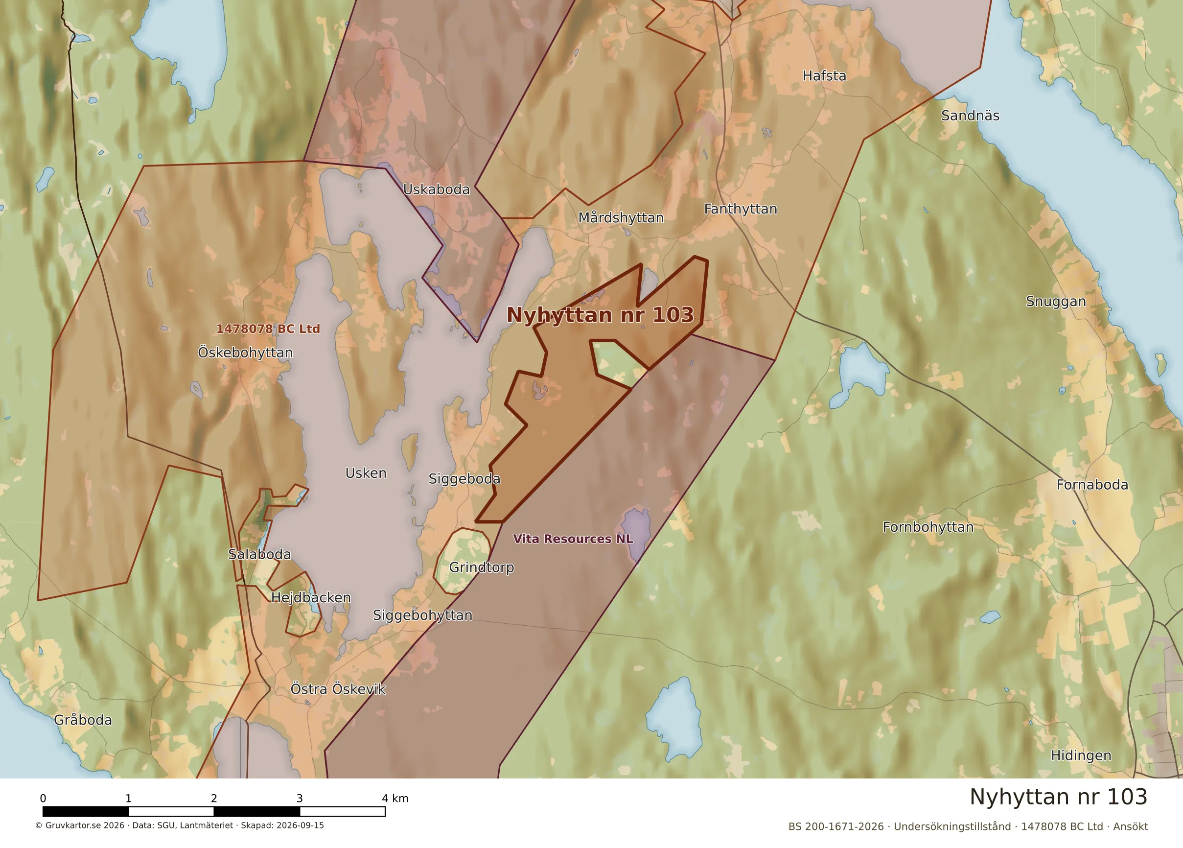 Närkarta över Nyhyttan nr 103