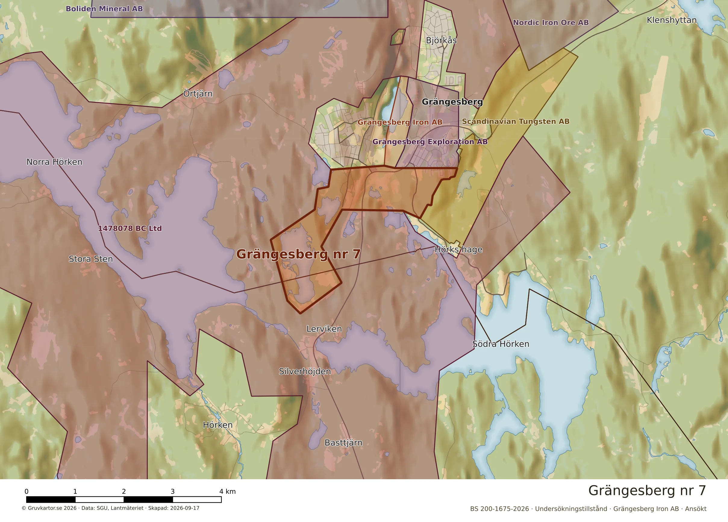 Närkarta över Grängesberg nr 7