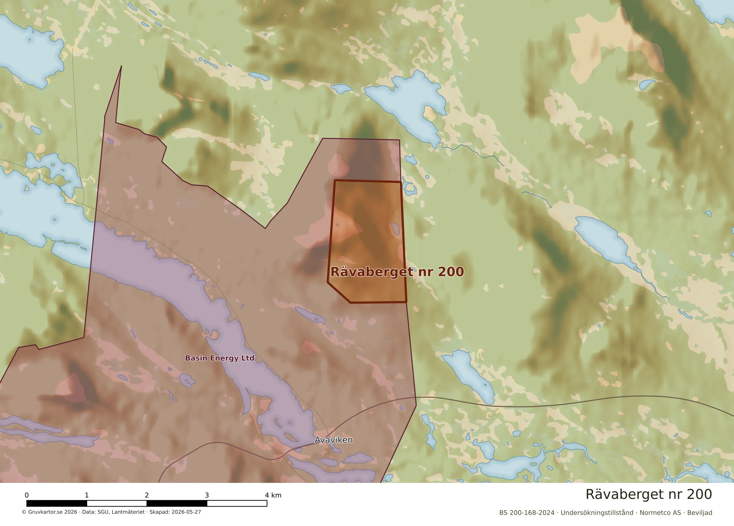 Närkarta över Rävaberget nr 200