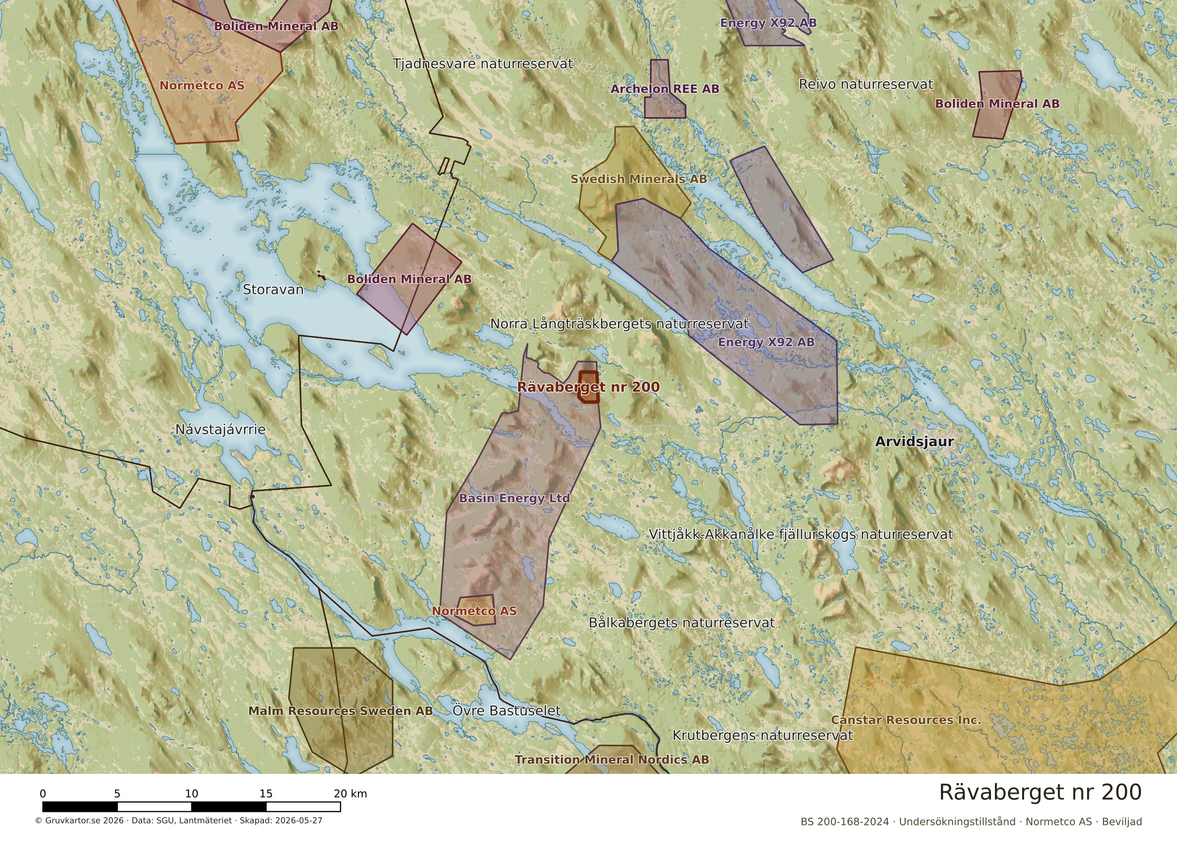 Översiktskarta över Rävaberget nr 200 i sitt landskap