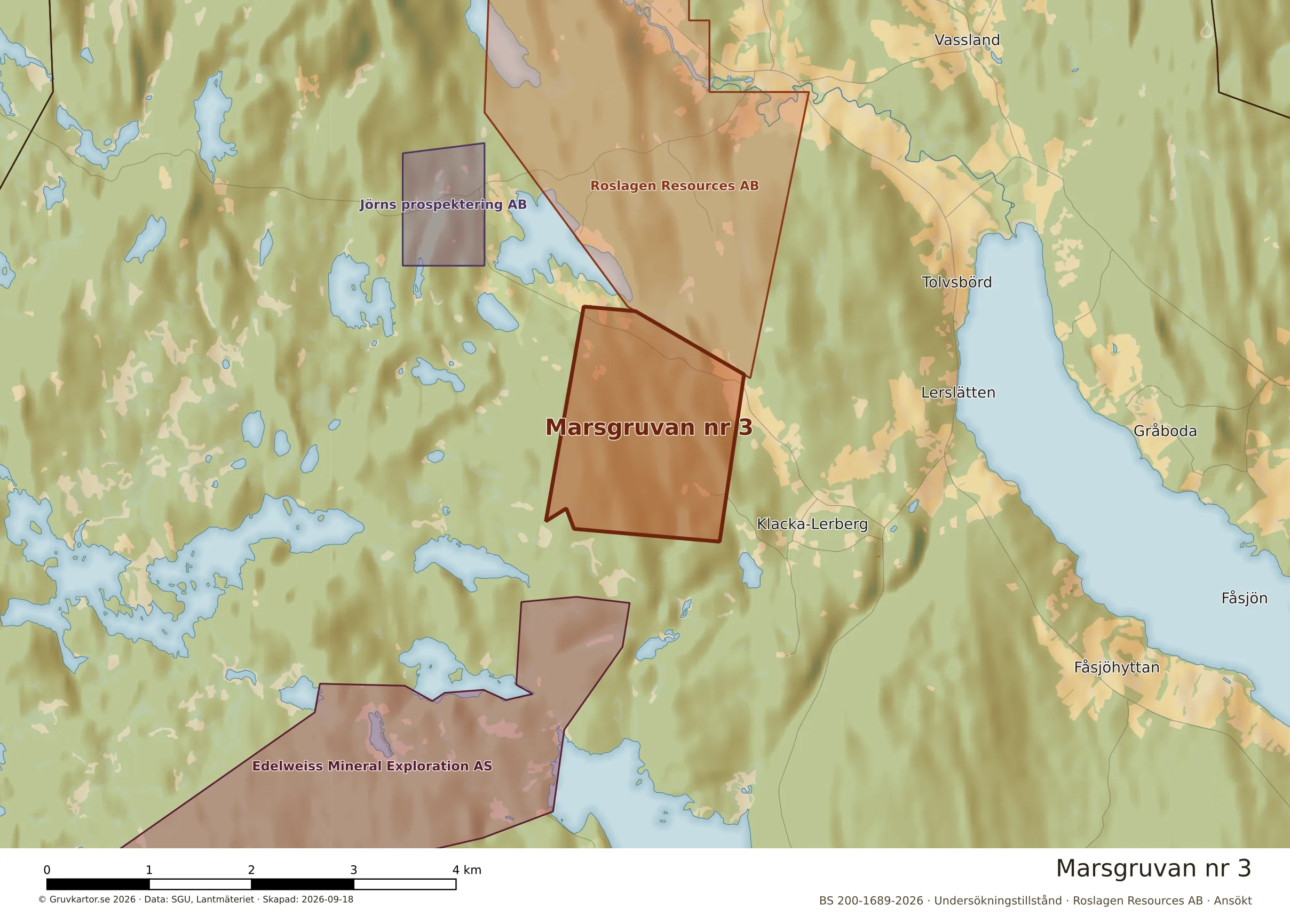 Närkarta över Marsgruvan nr 3