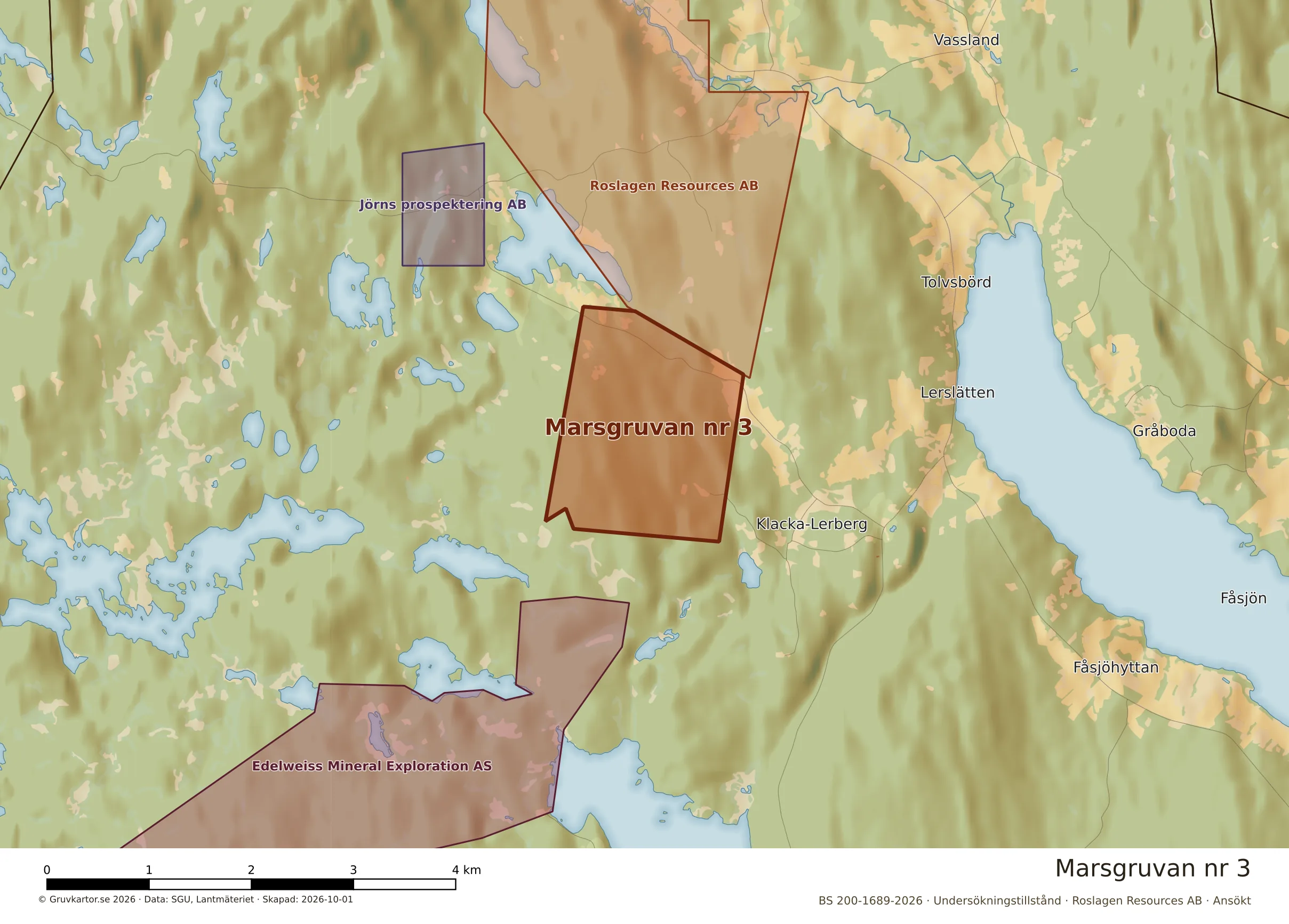 Närkarta över Marsgruvan nr 3