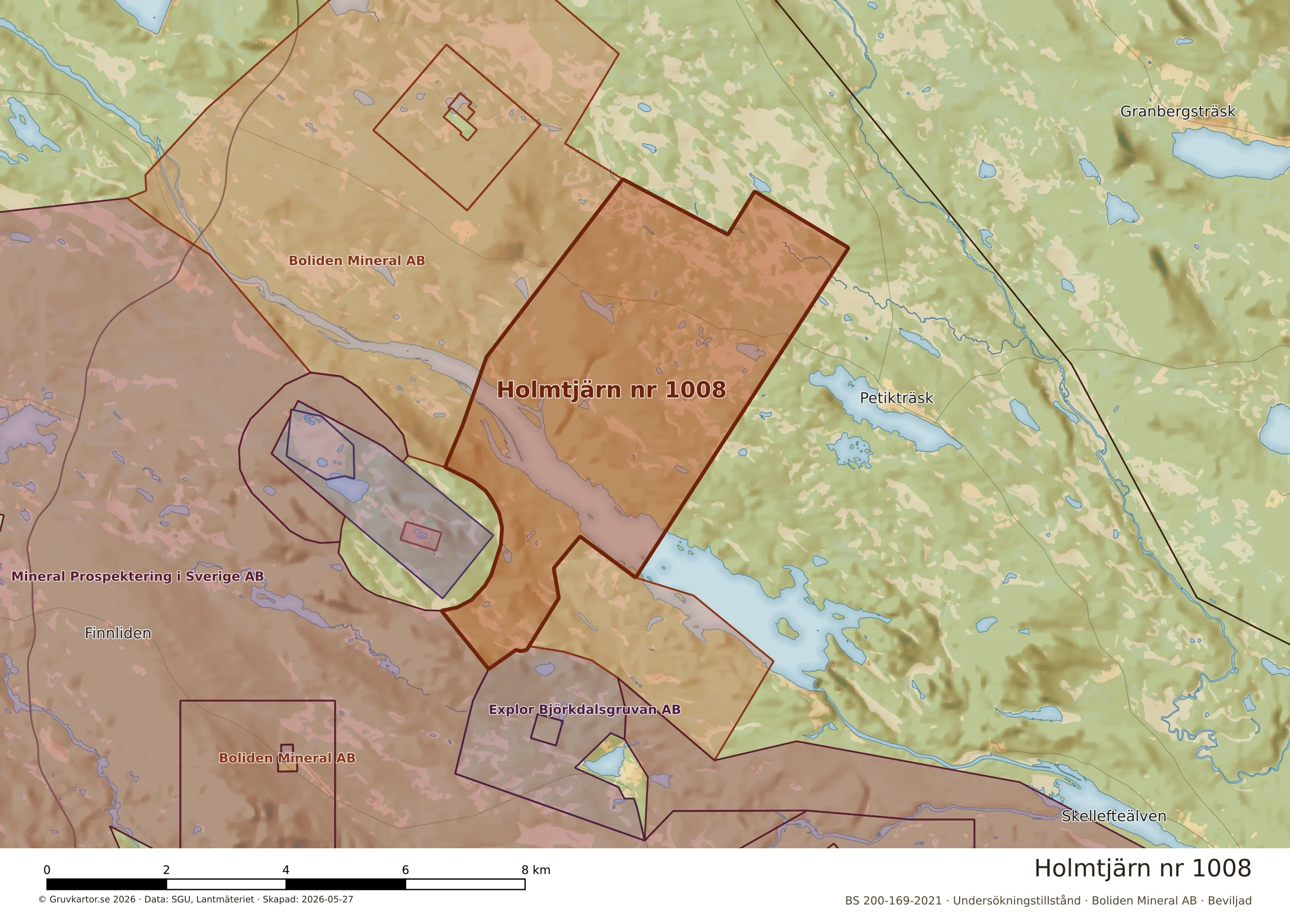 Närkarta över Holmtjärn nr 1008