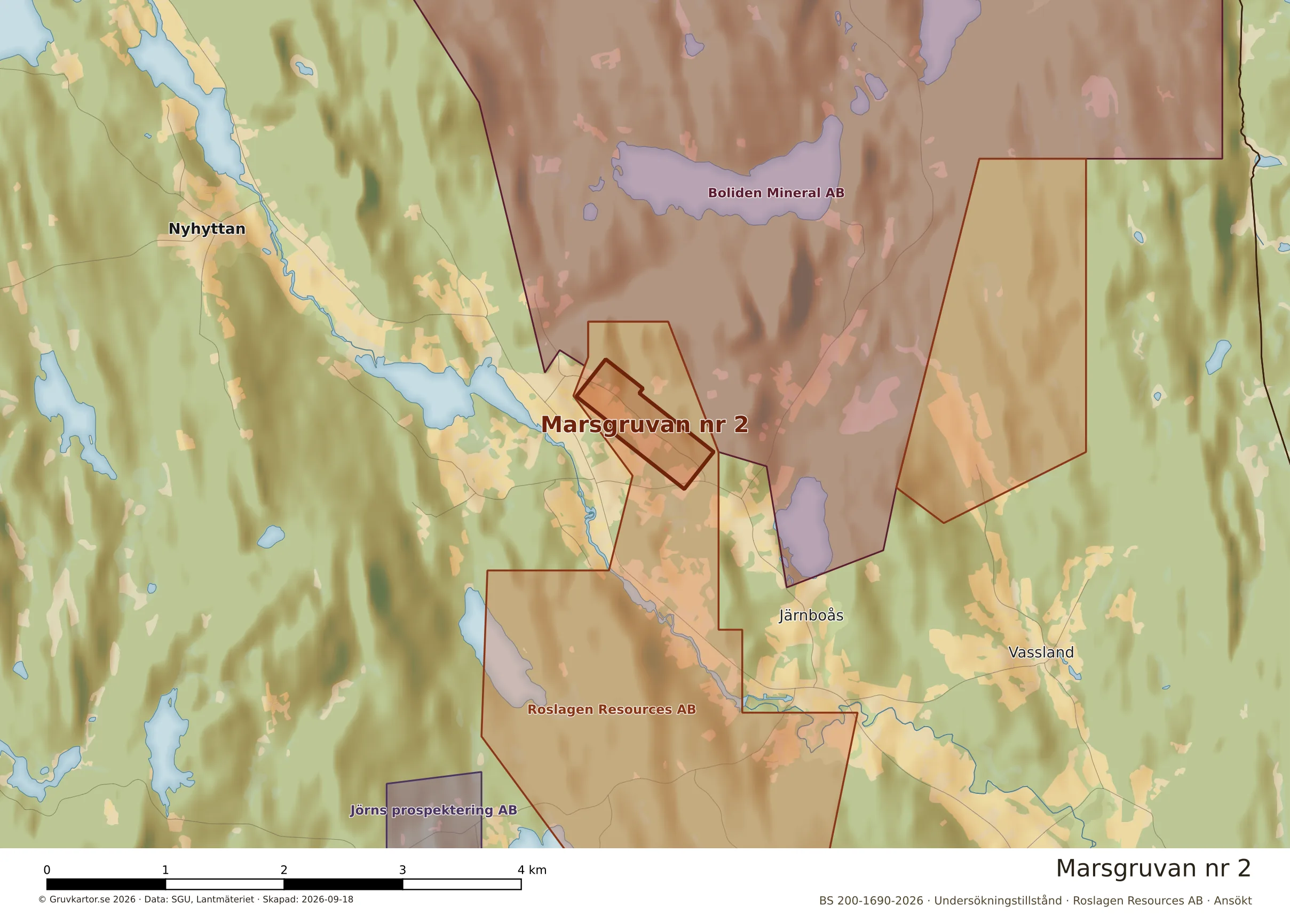 Närkarta över Marsgruvan nr 2