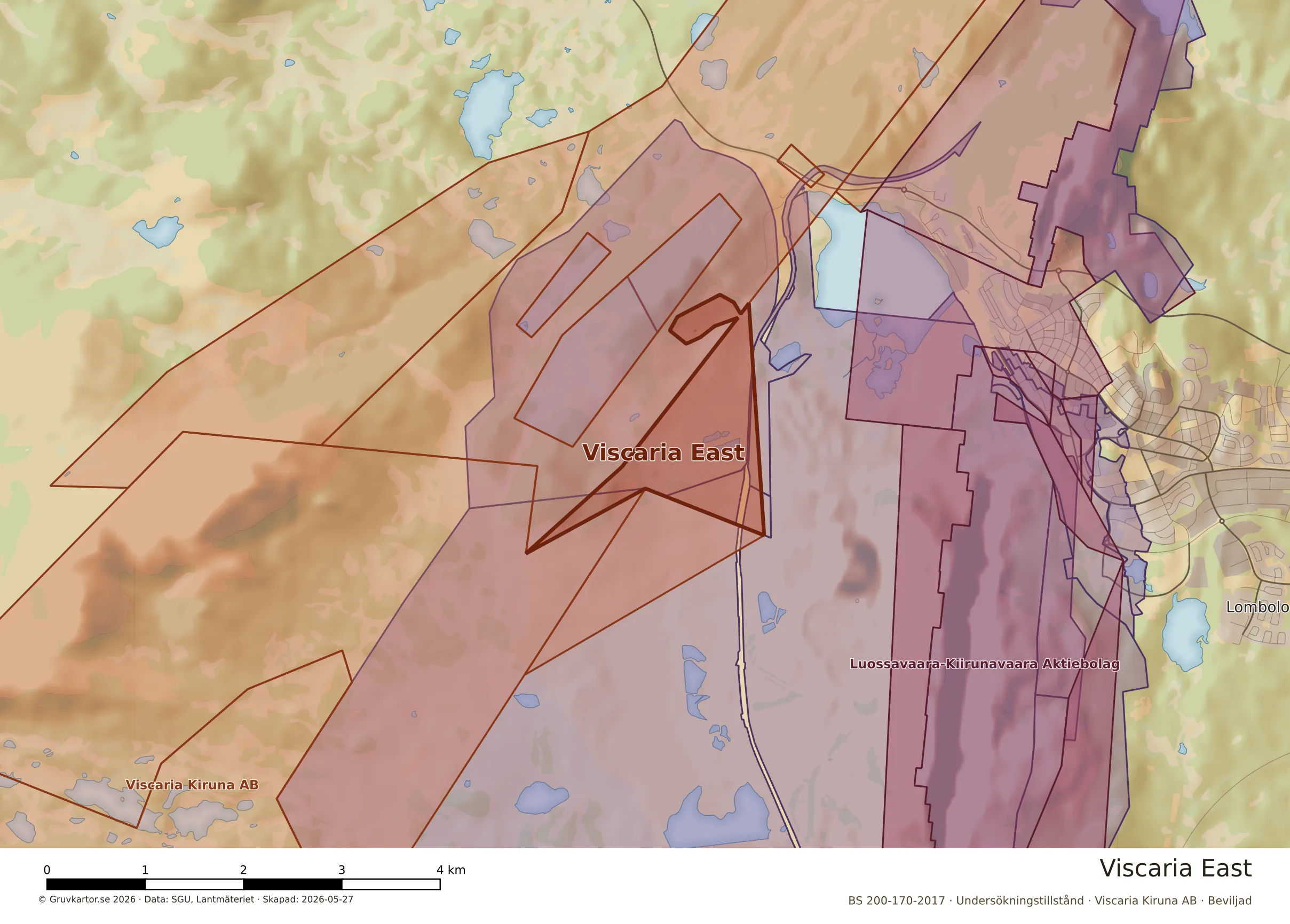 Närkarta över Viscaria East