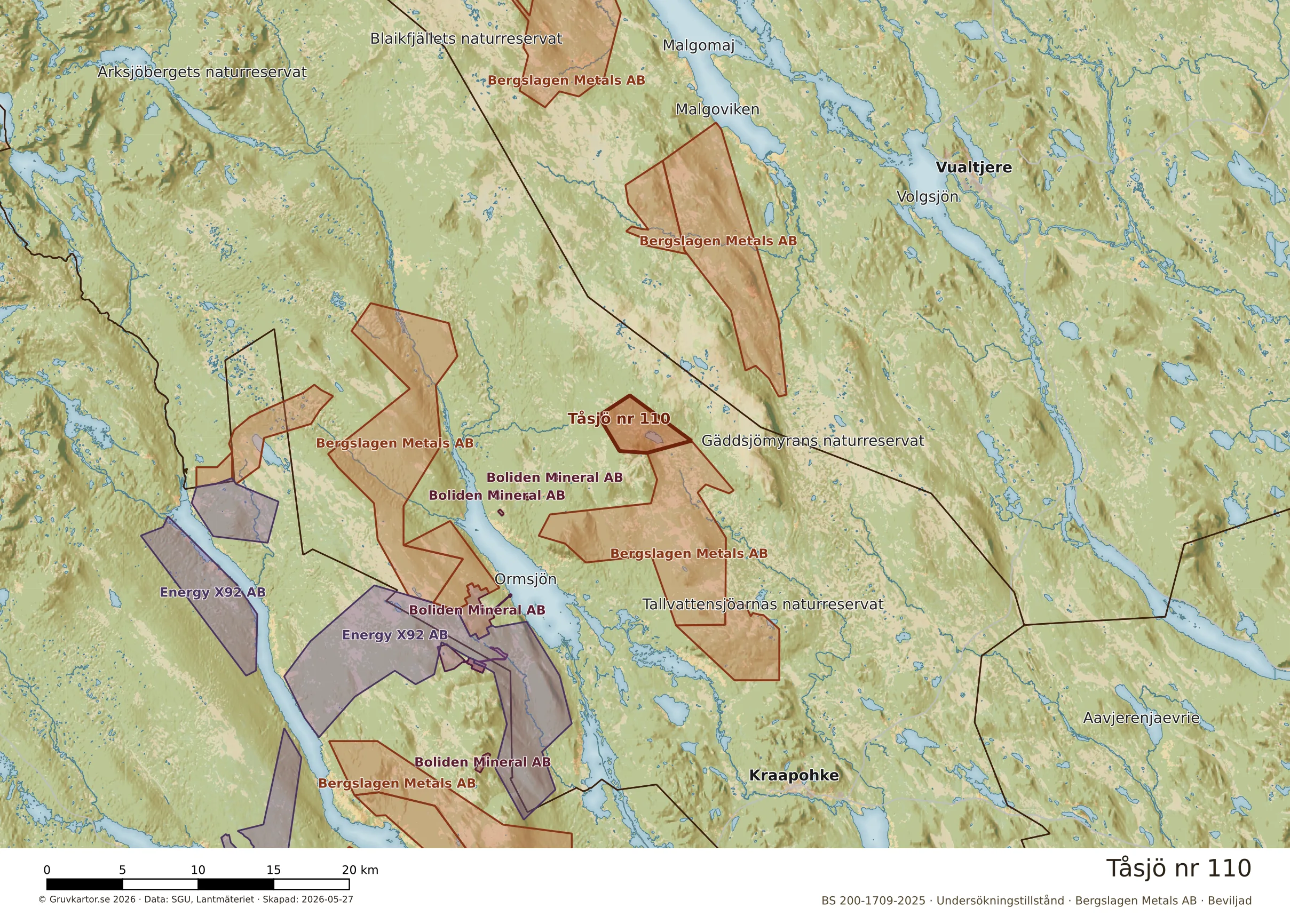 Översiktskarta över Tåsjö nr 110 i sitt landskap