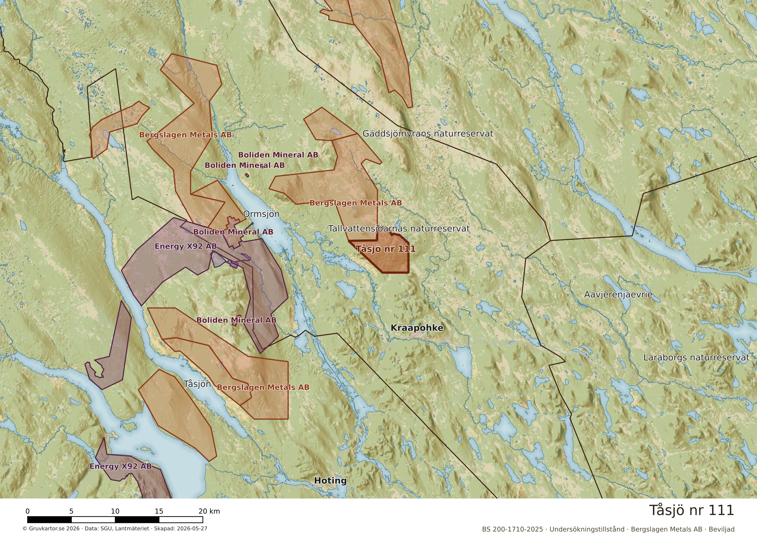 Översiktskarta över Tåsjö nr 111 i sitt landskap
