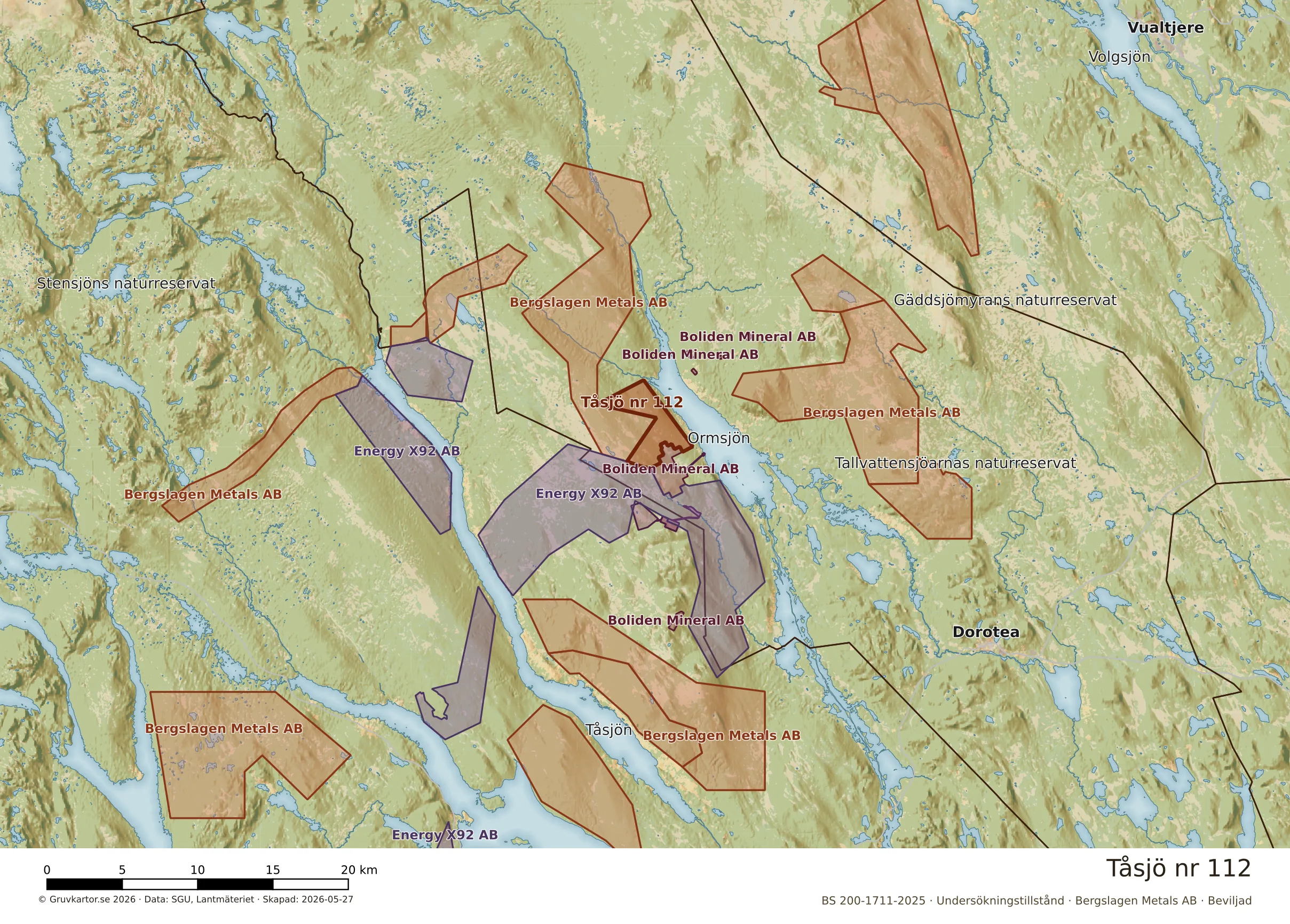 Översiktskarta över Tåsjö nr 112 i sitt landskap