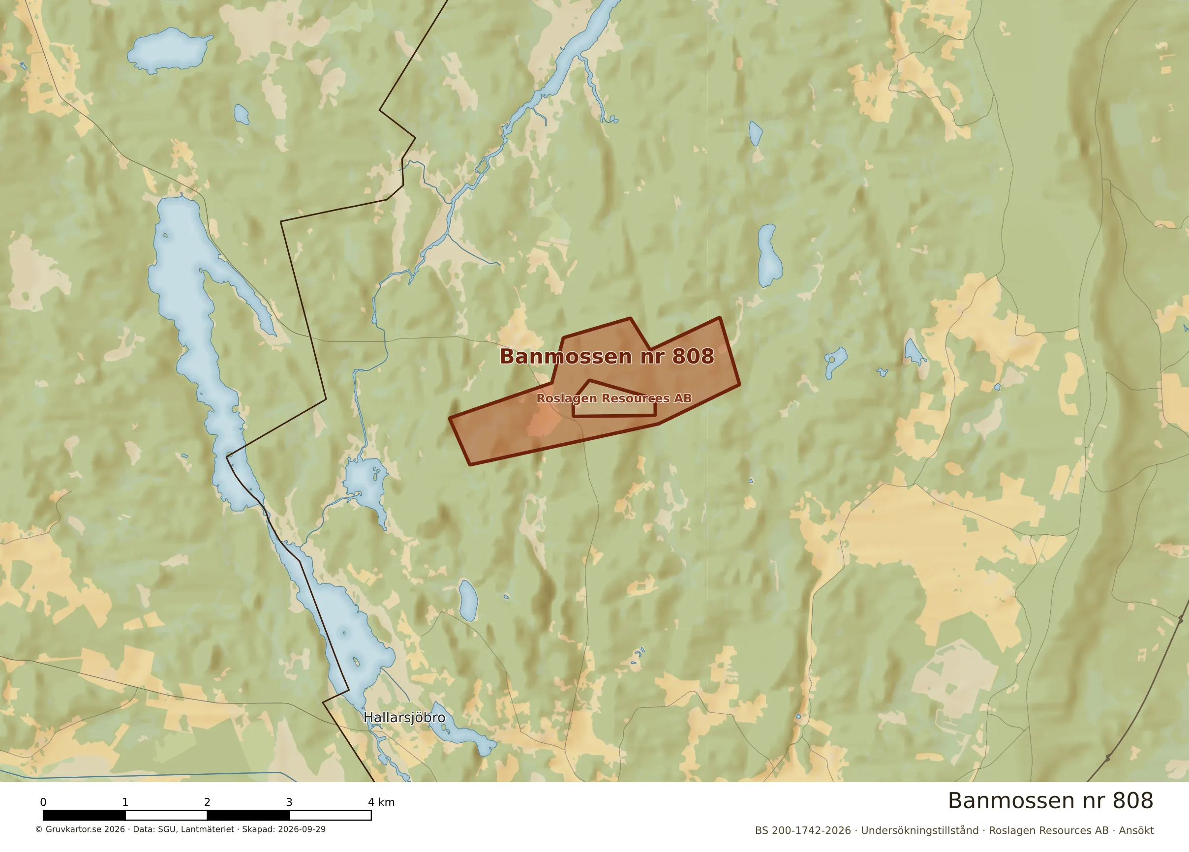 Närkarta över Banmossen nr 808