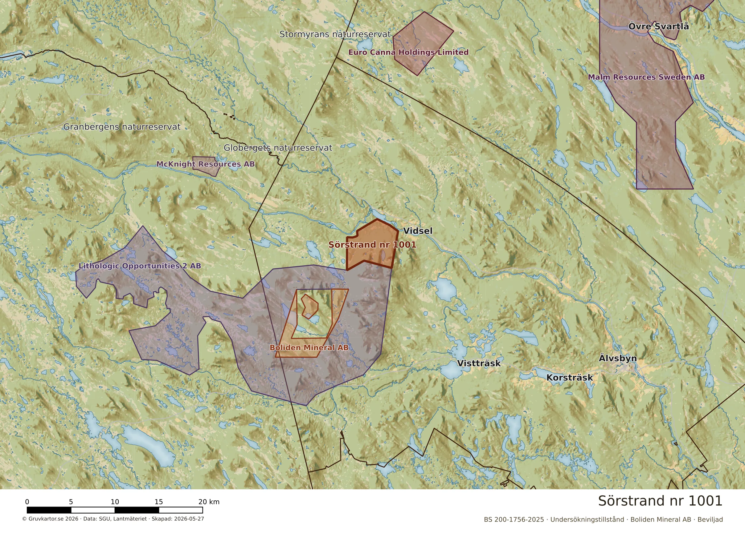 Översiktskarta över Sörstrand nr 1001 i sitt landskap