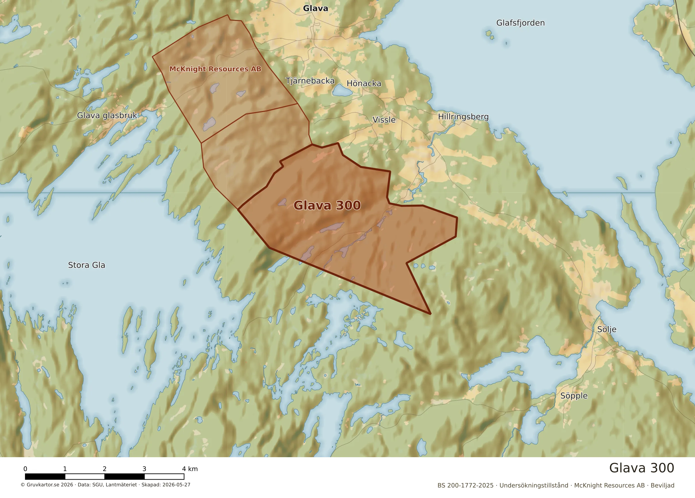 Närkarta över Glava 300