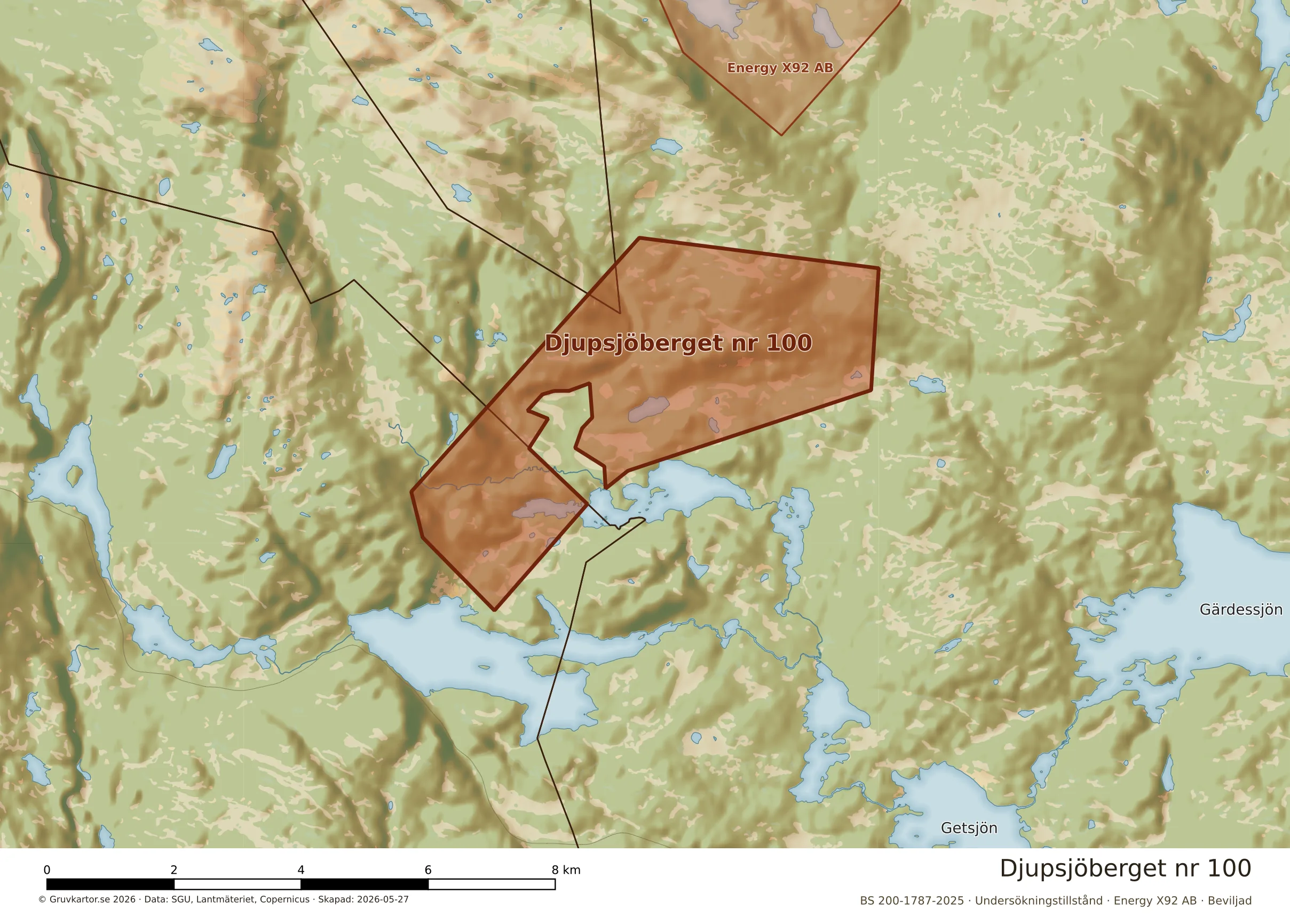 Närkarta över Djupsjöberget nr 100