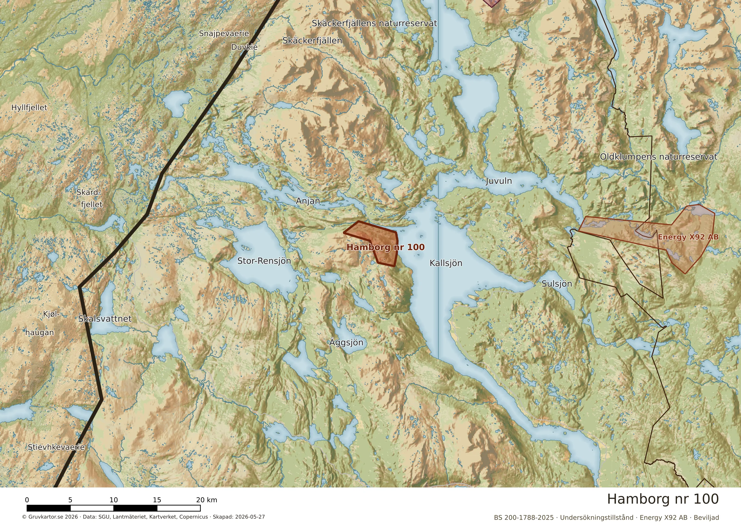 Översiktskarta över Hamborg nr 100 i sitt landskap