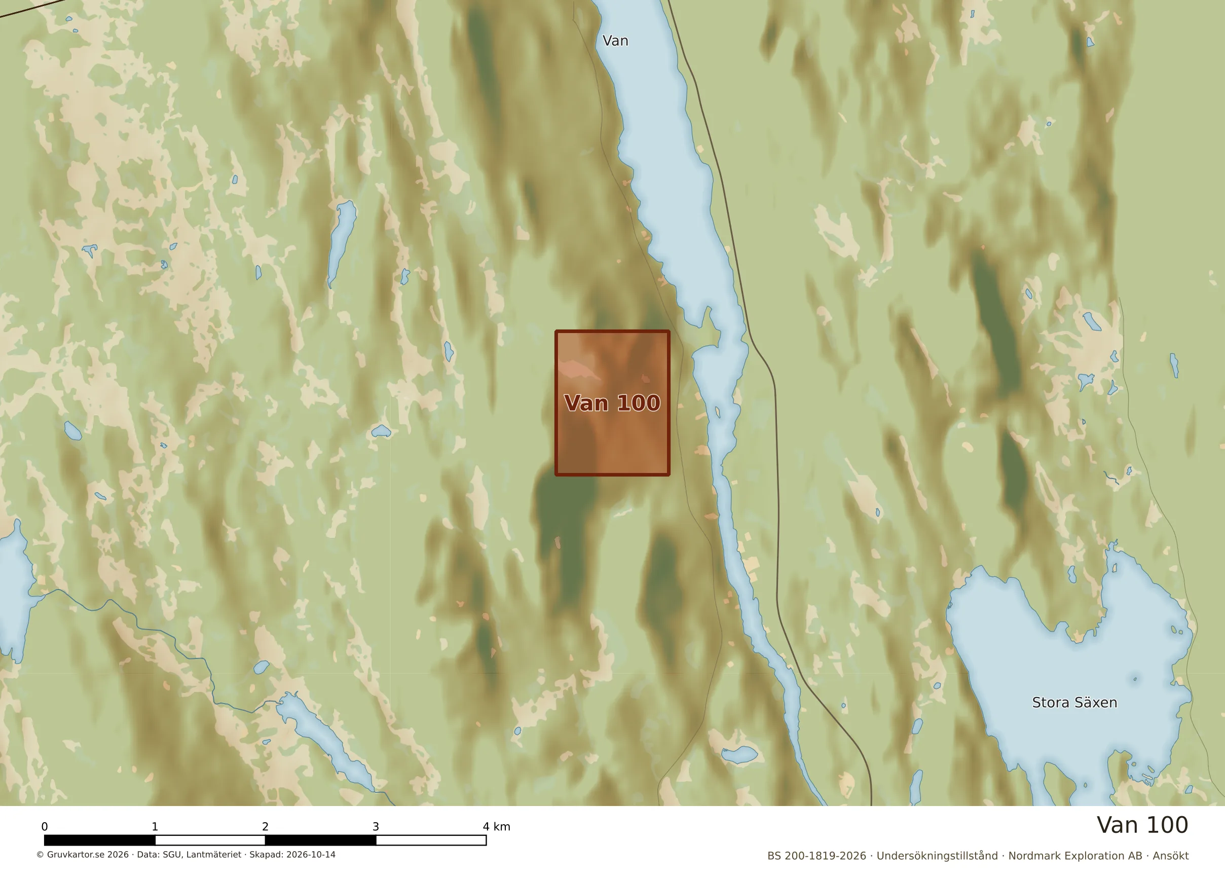 Närkarta över Van 100
