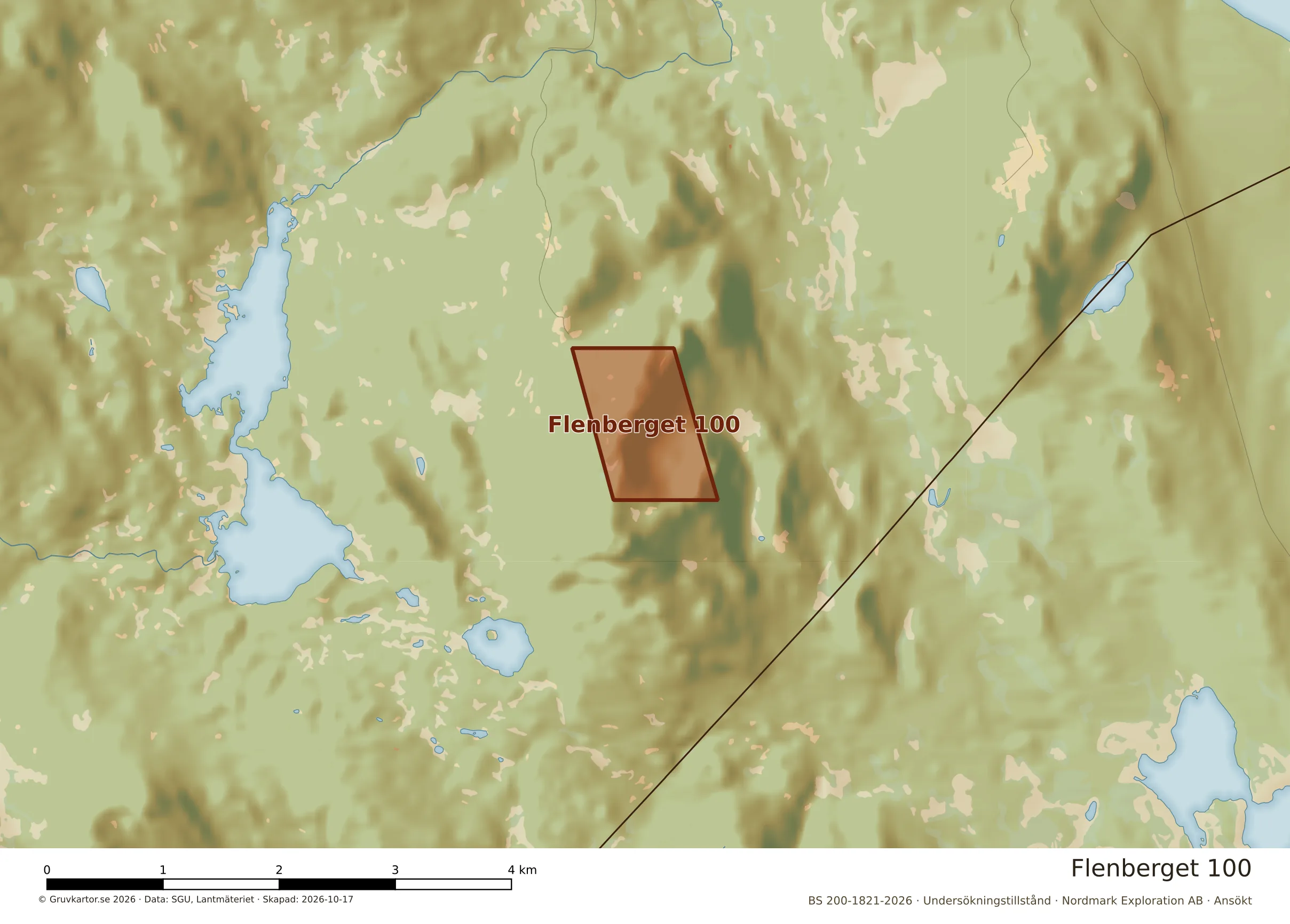 Närkarta över Flenberget 100