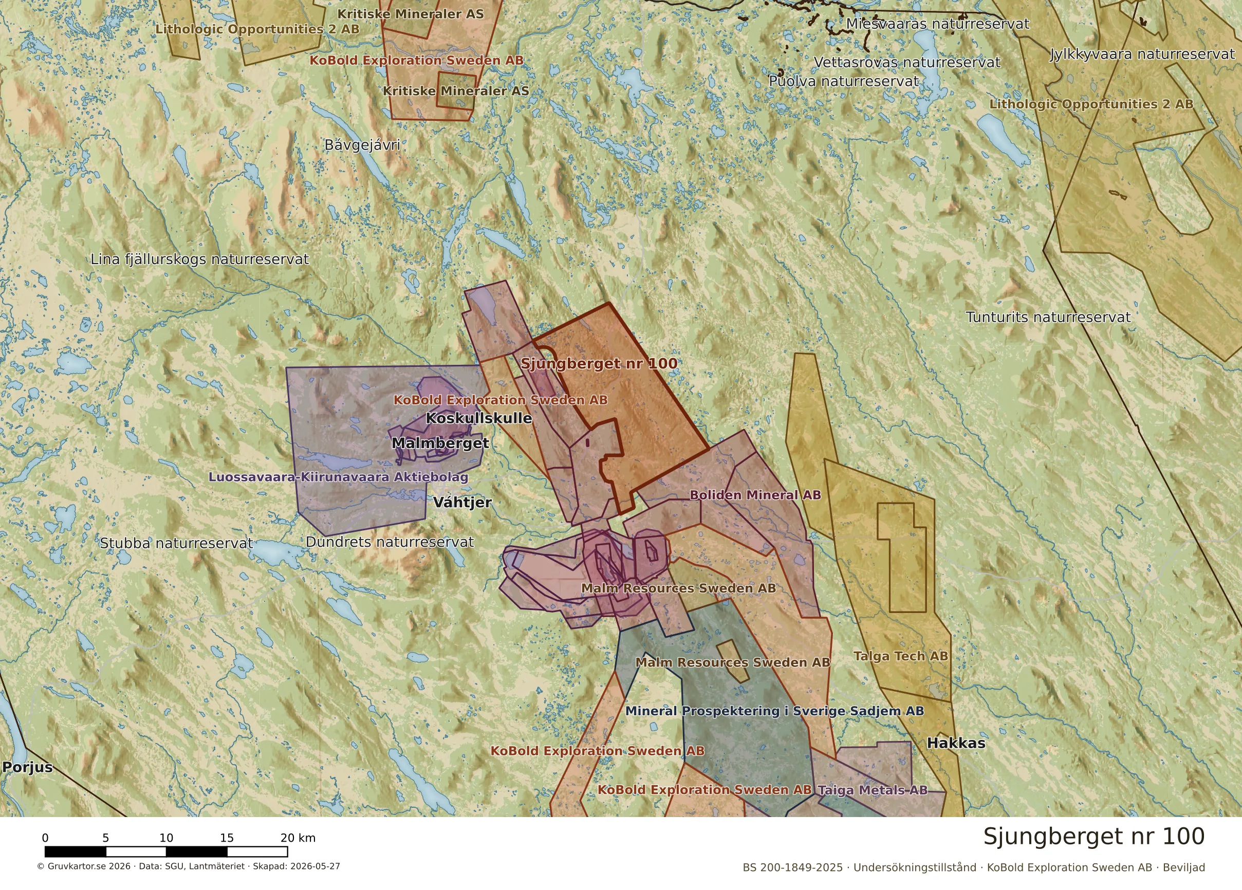 Översiktskarta över Sjungberget nr 100 i sitt landskap