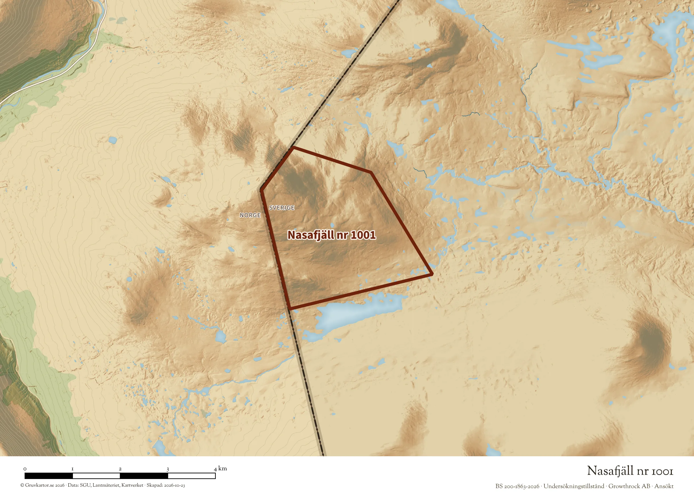 Närkarta över Nasafjäll nr 1001