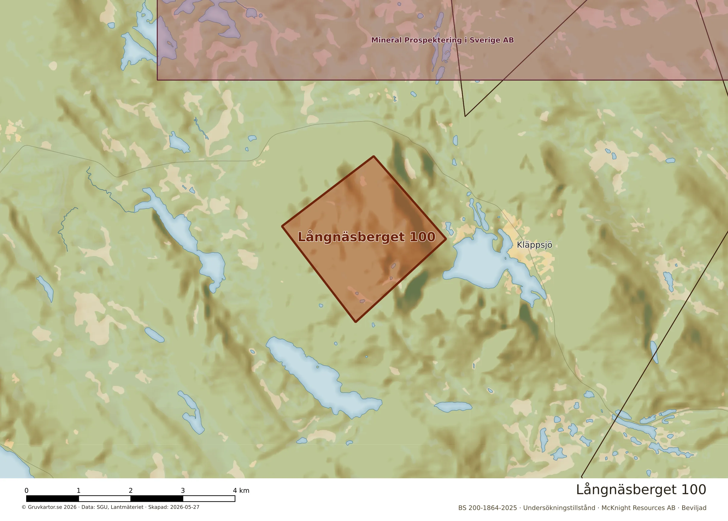 Närkarta över Långnäsberget 100