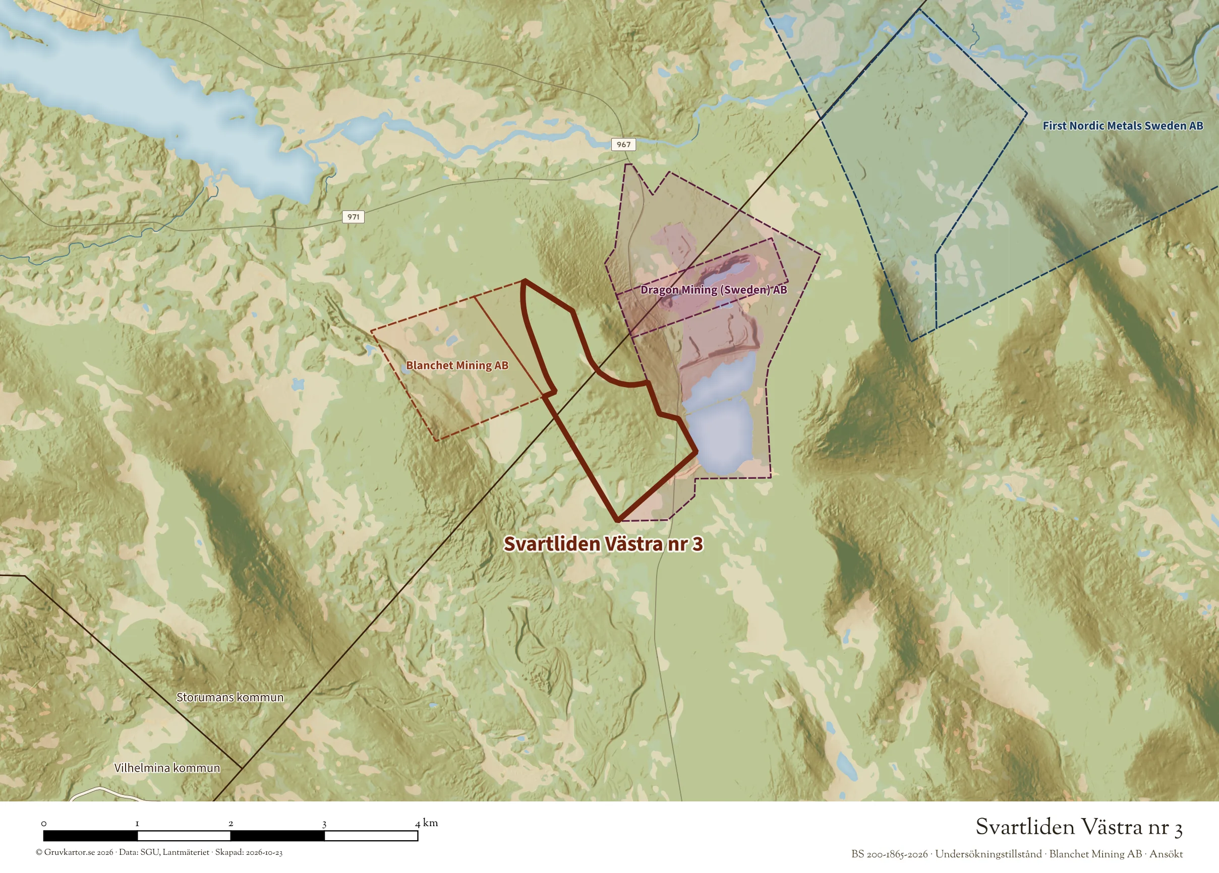 Närkarta över Svartliden Västra nr 3