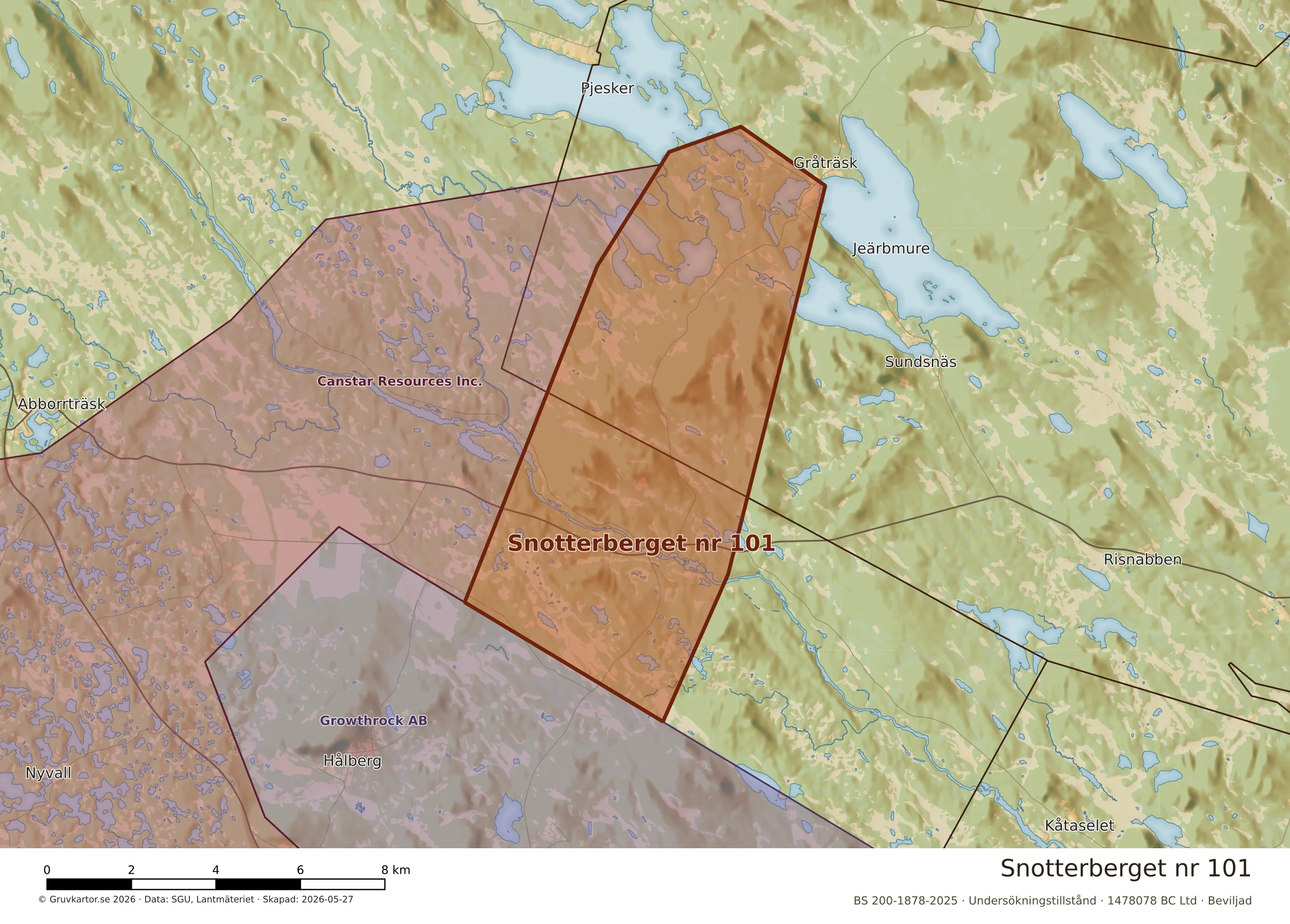 Närkarta över Snotterberget nr 101