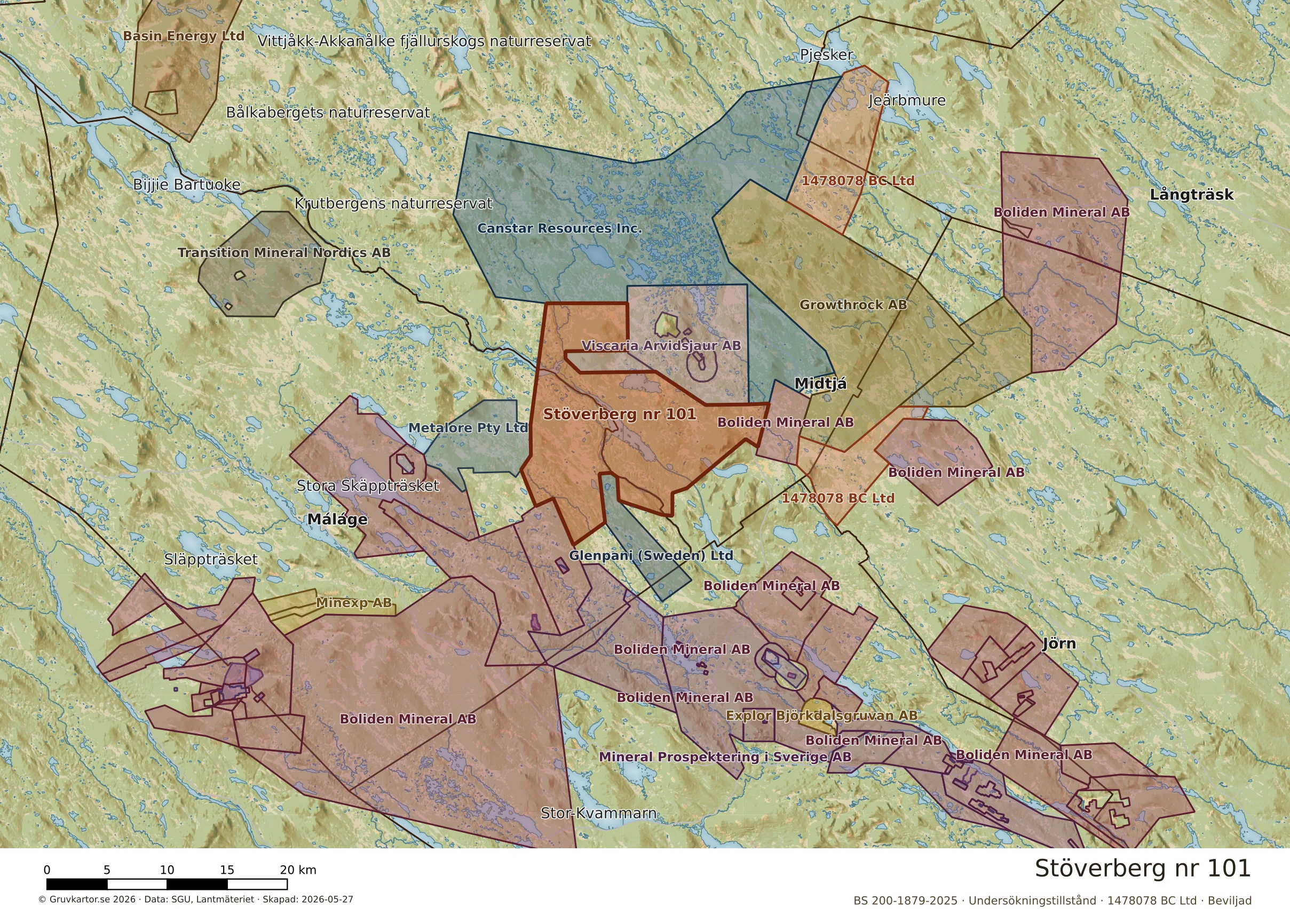 Översiktskarta över Stöverberg nr 101 i sitt landskap
