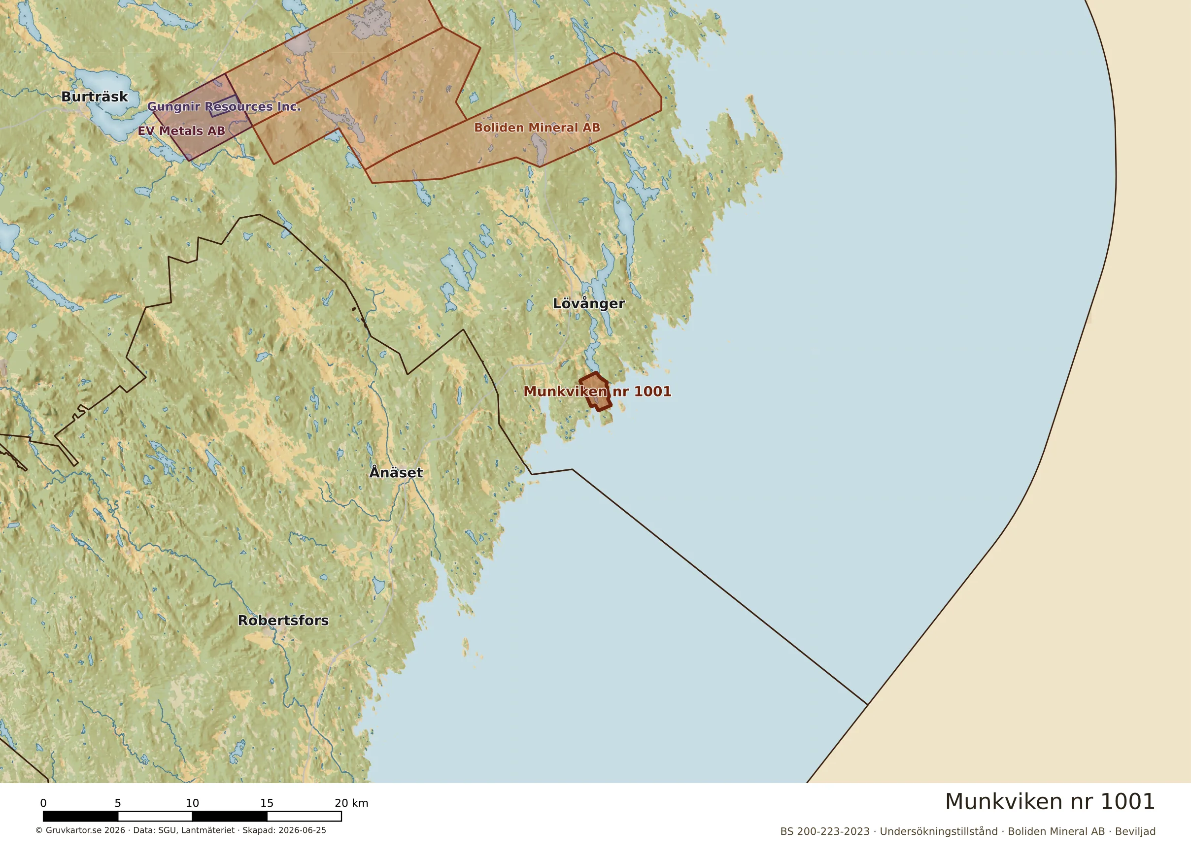 Översiktskarta över Munkviken nr 1001 i sitt landskap