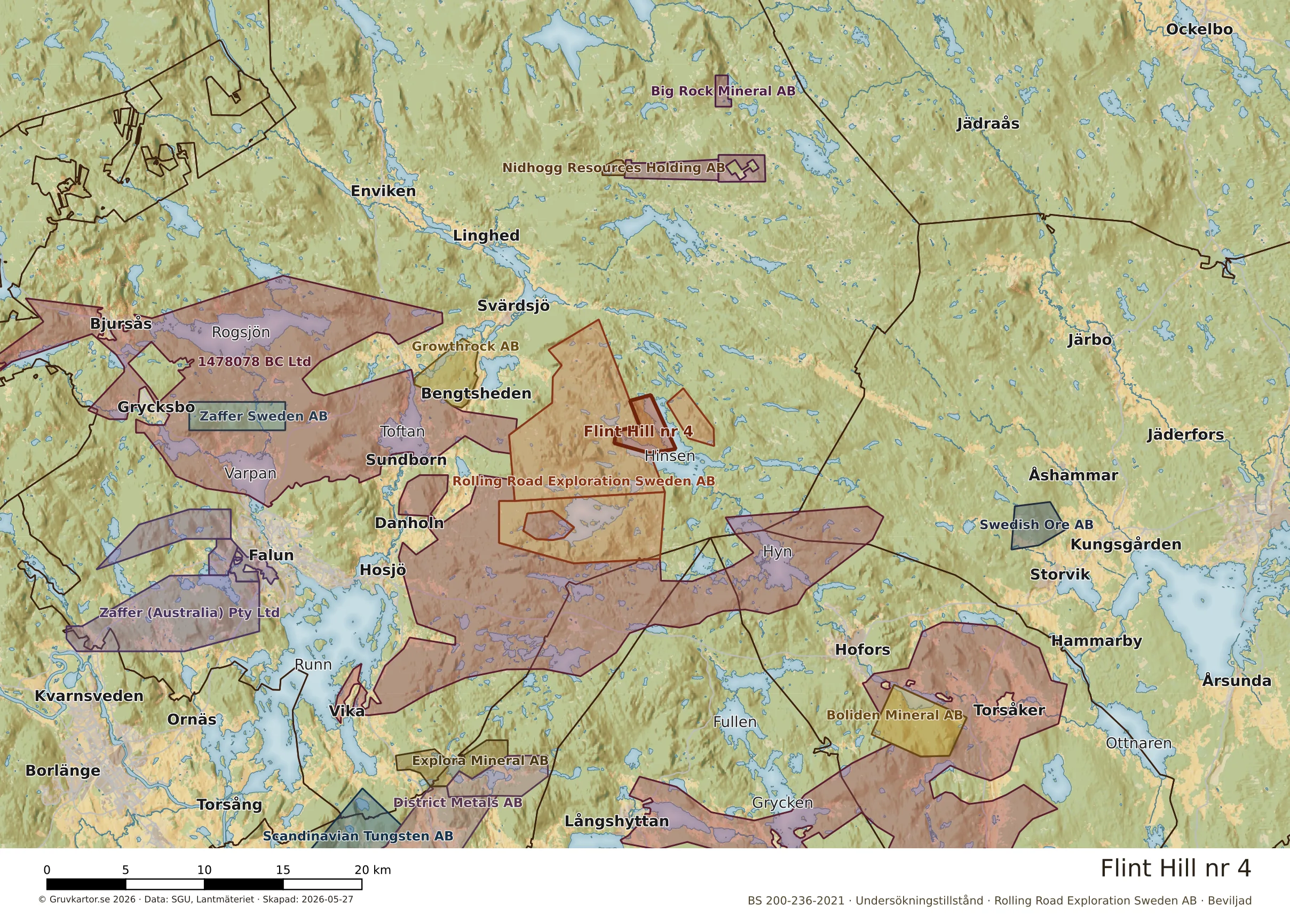 Översiktskarta över Flint Hill nr 4 i sitt landskap