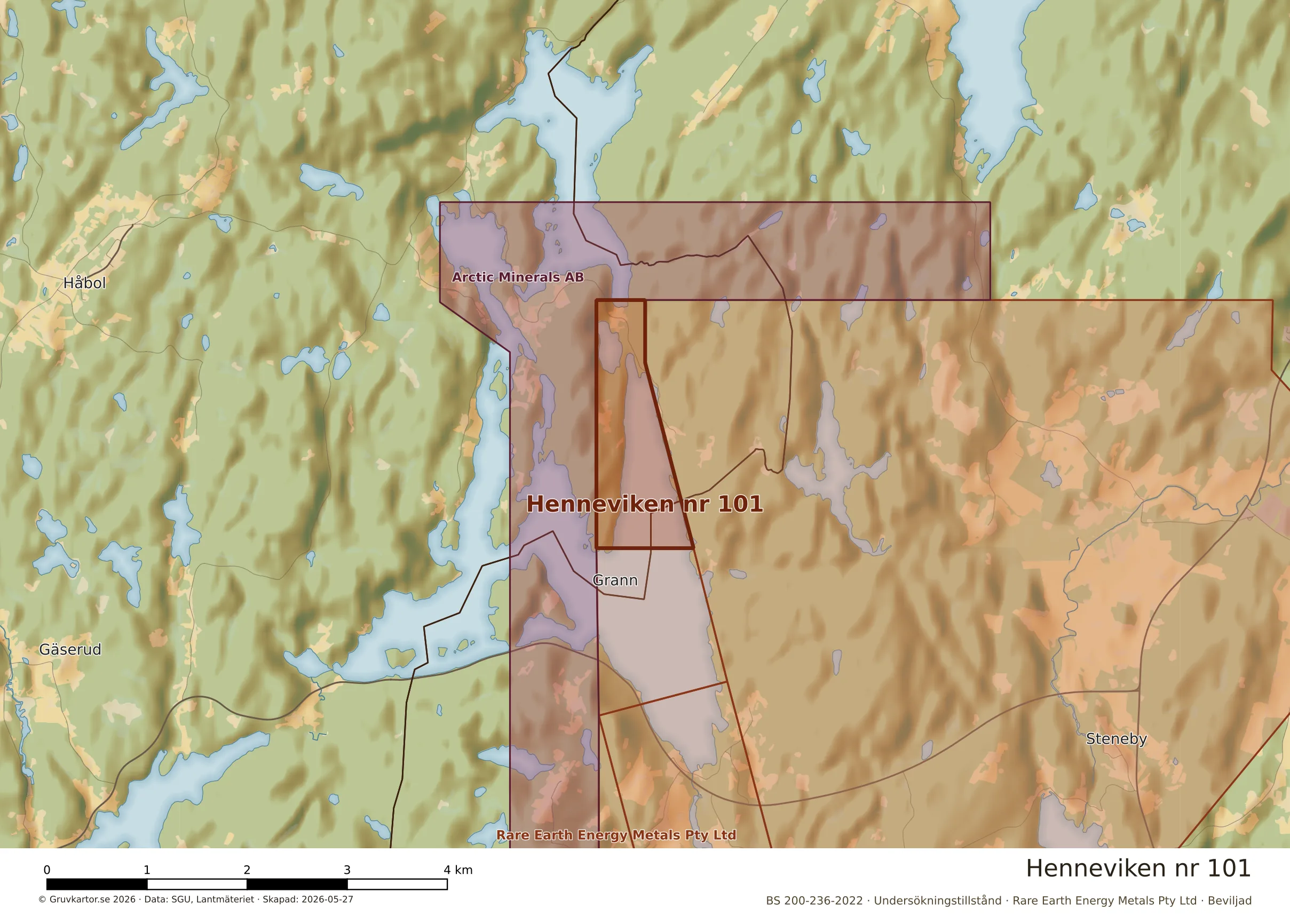 Närkarta över Henneviken nr 101