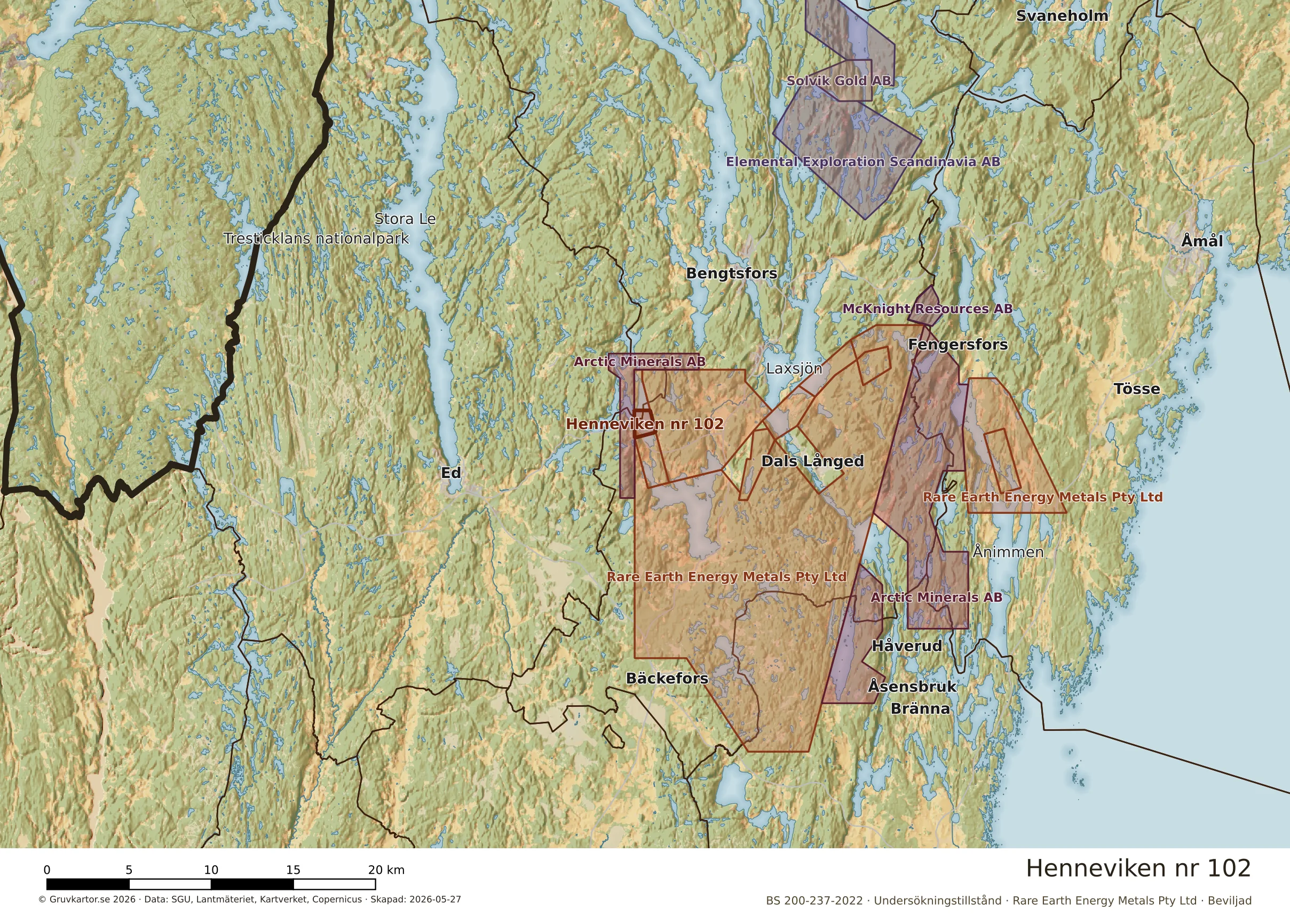 Översiktskarta över Henneviken nr 102 i sitt landskap
