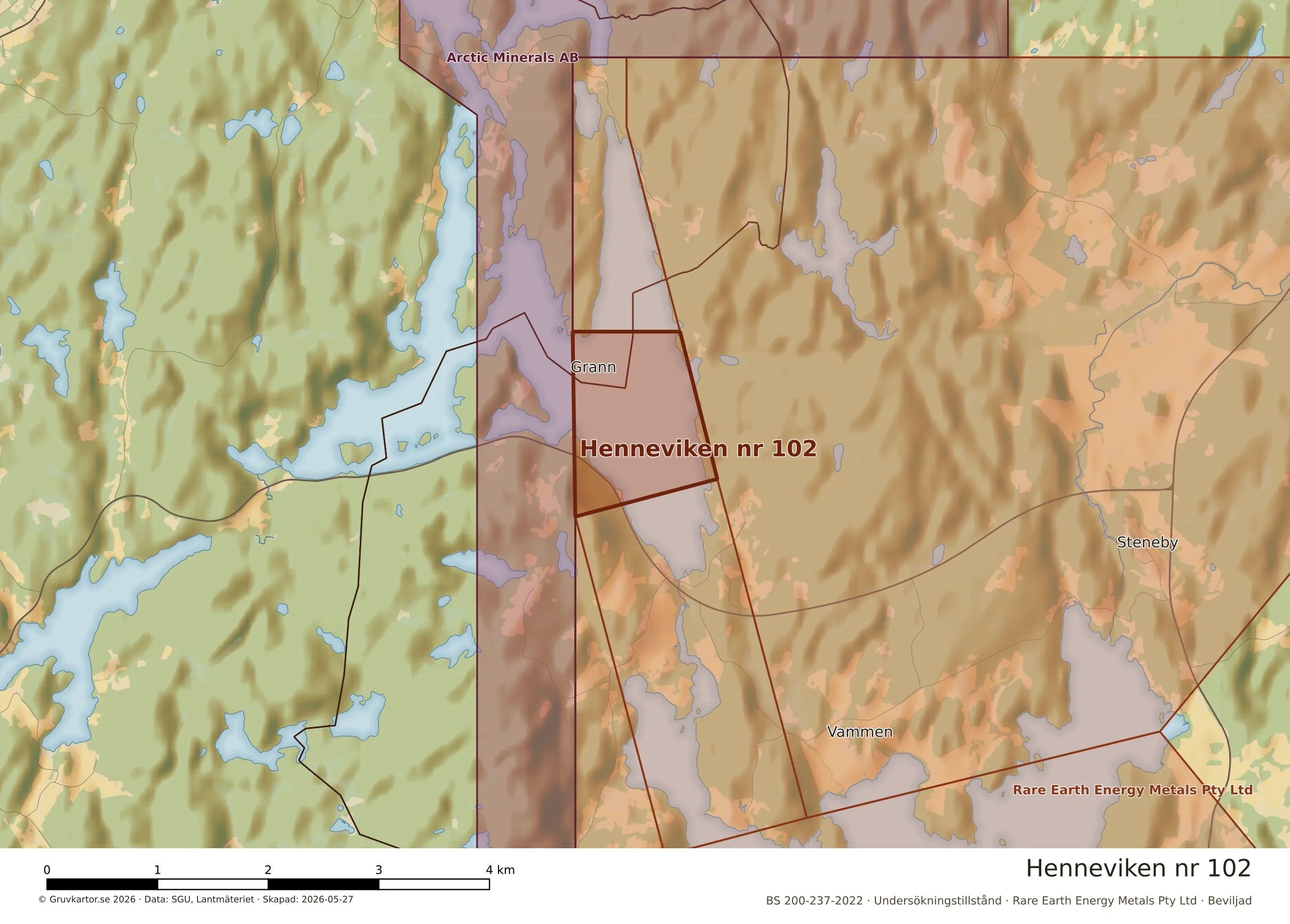 Närkarta över Henneviken nr 102