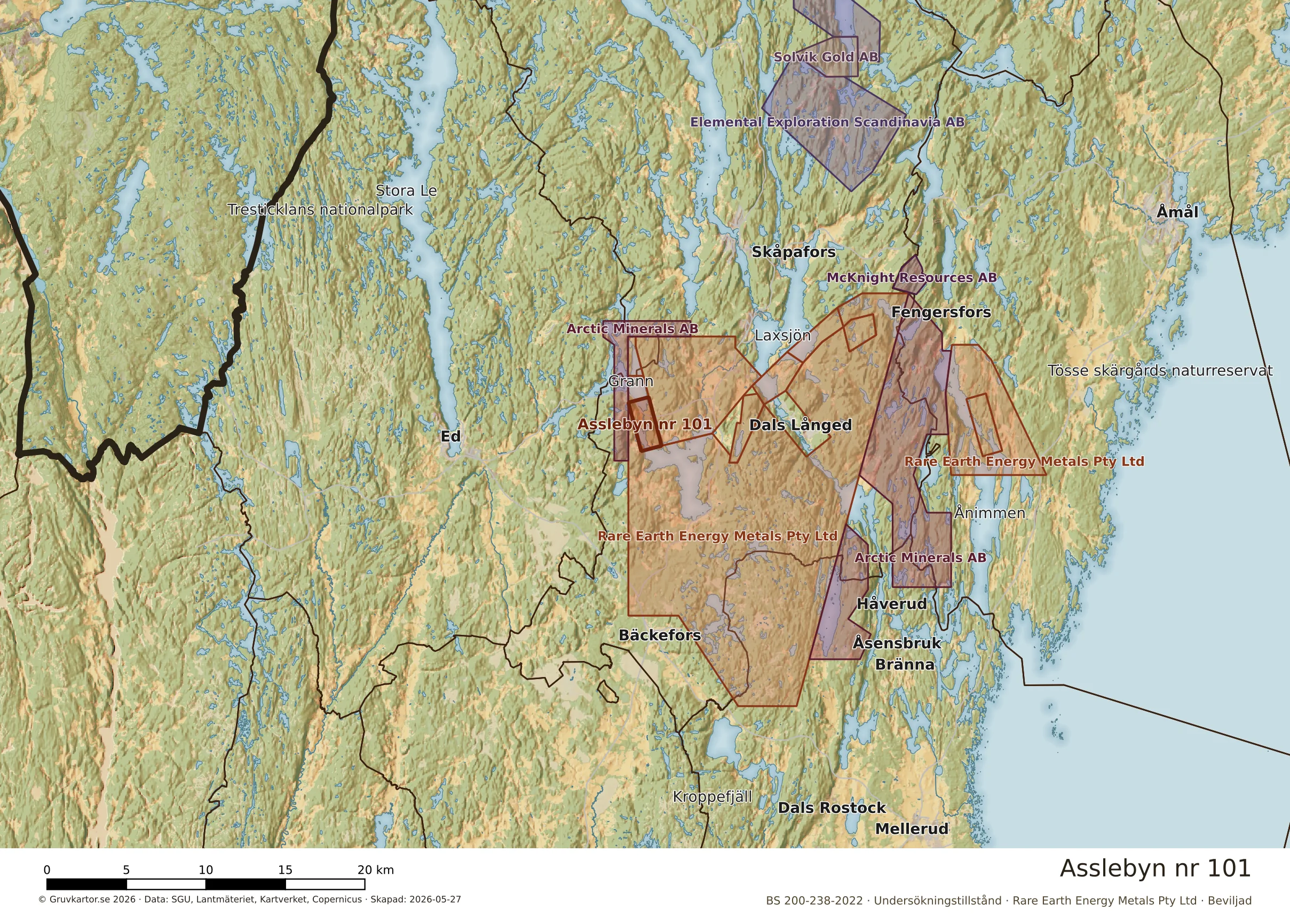 Översiktskarta över Asslebyn nr 101 i sitt landskap