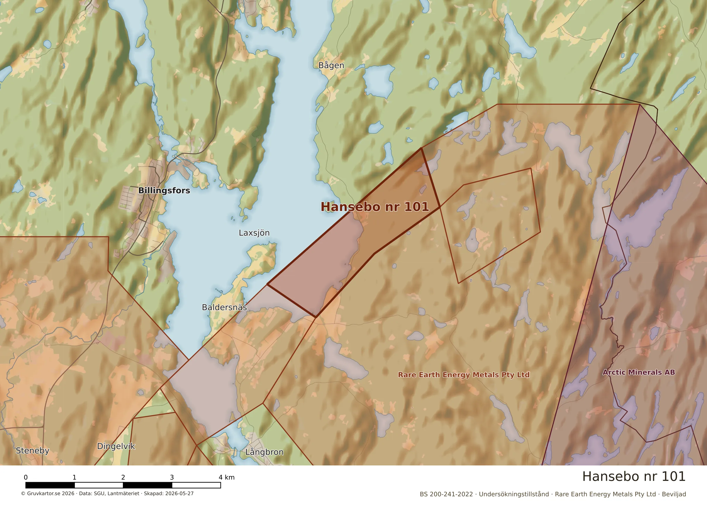 Närkarta över Hansebo nr 101