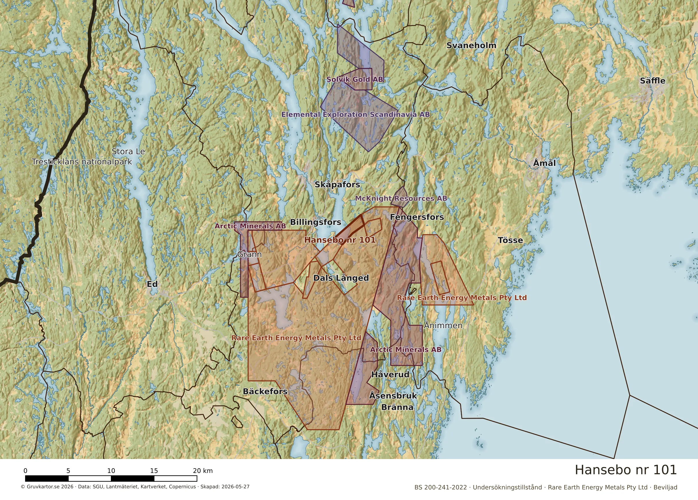 Översiktskarta över Hansebo nr 101 i sitt landskap